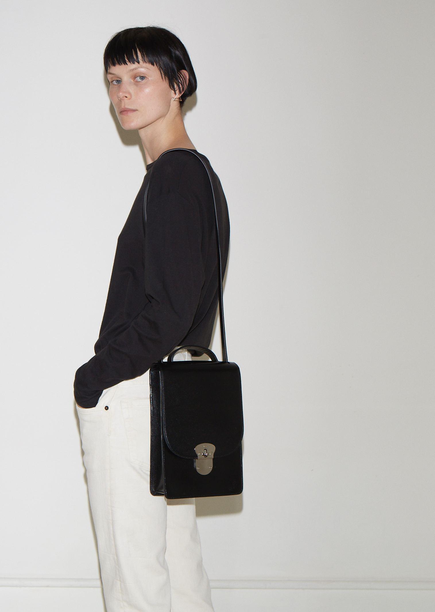 Lemaire Leather Vertical Cartable Bag in Black - Lyst