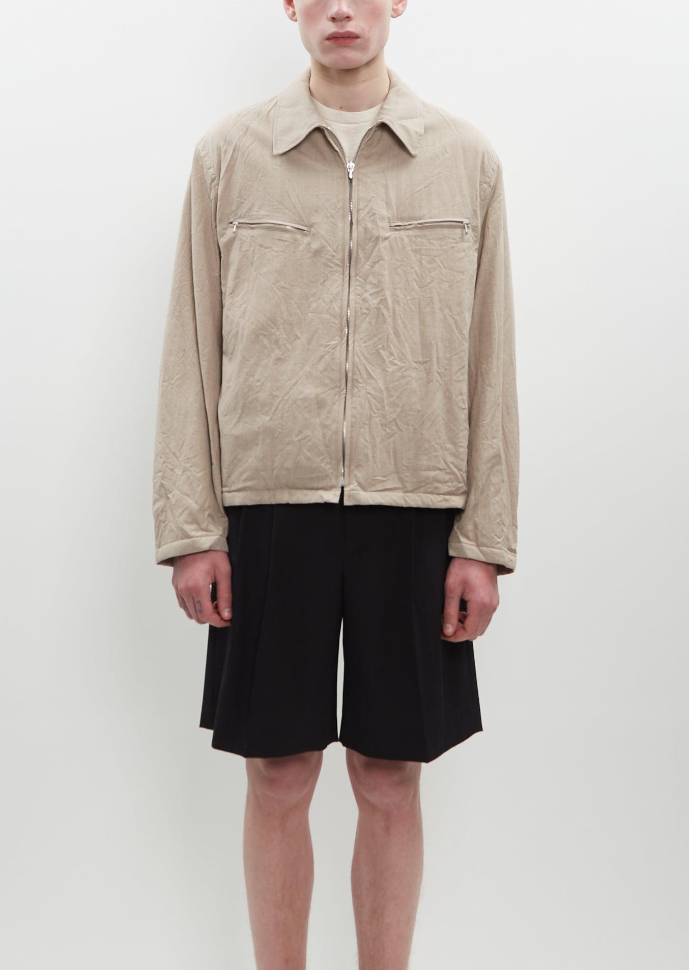 AURALEE High Count Wool Poplin Blouson in Natural | Lyst AURALEE High Count Wool Poplin Blouson in Natural | Lyst