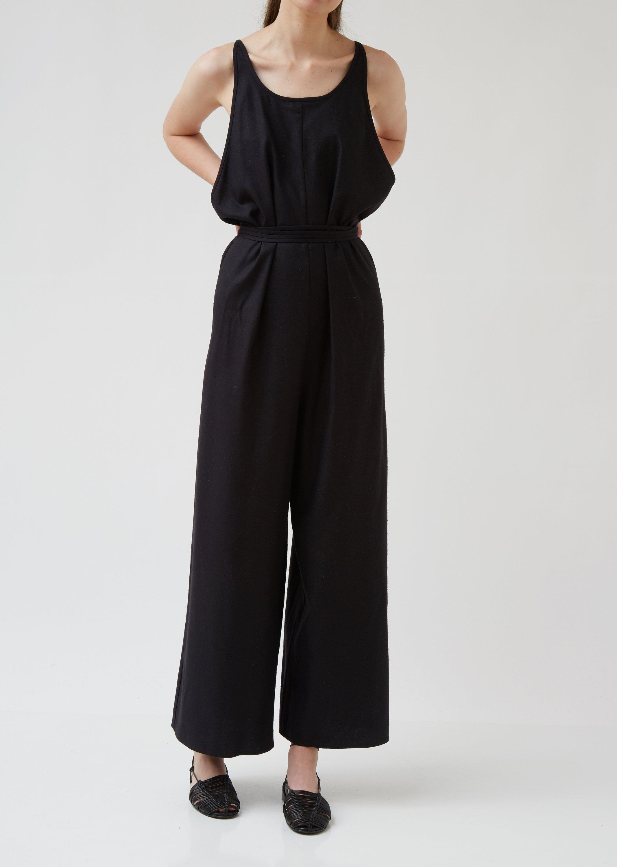 Baserange Raw Silk Otay Jumpsuit in Black | Lyst