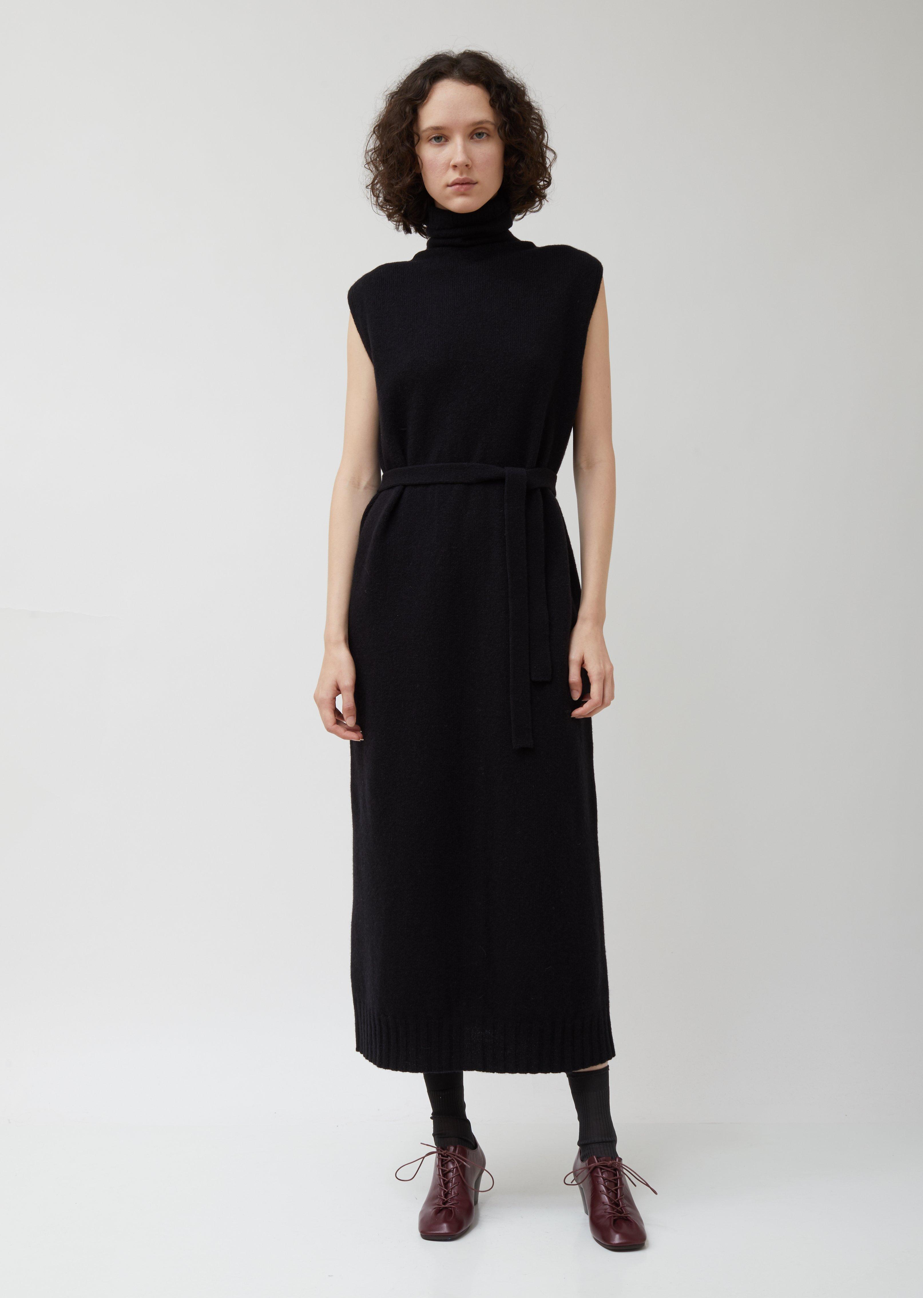 Lemaire Black Wool Tube Dress - Lyst