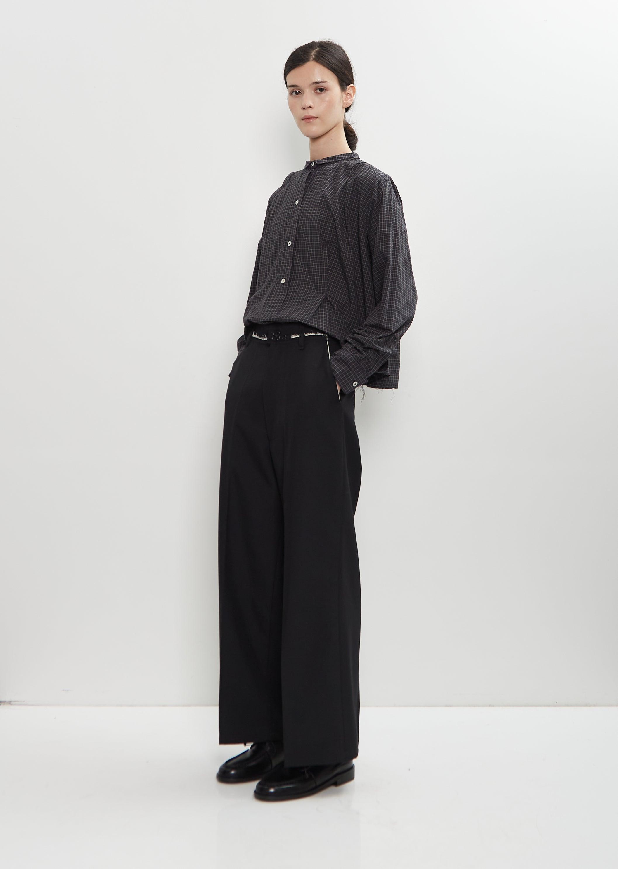 Camiel Fortgens Straight Wool Blend Twill Slack in Black | Lyst