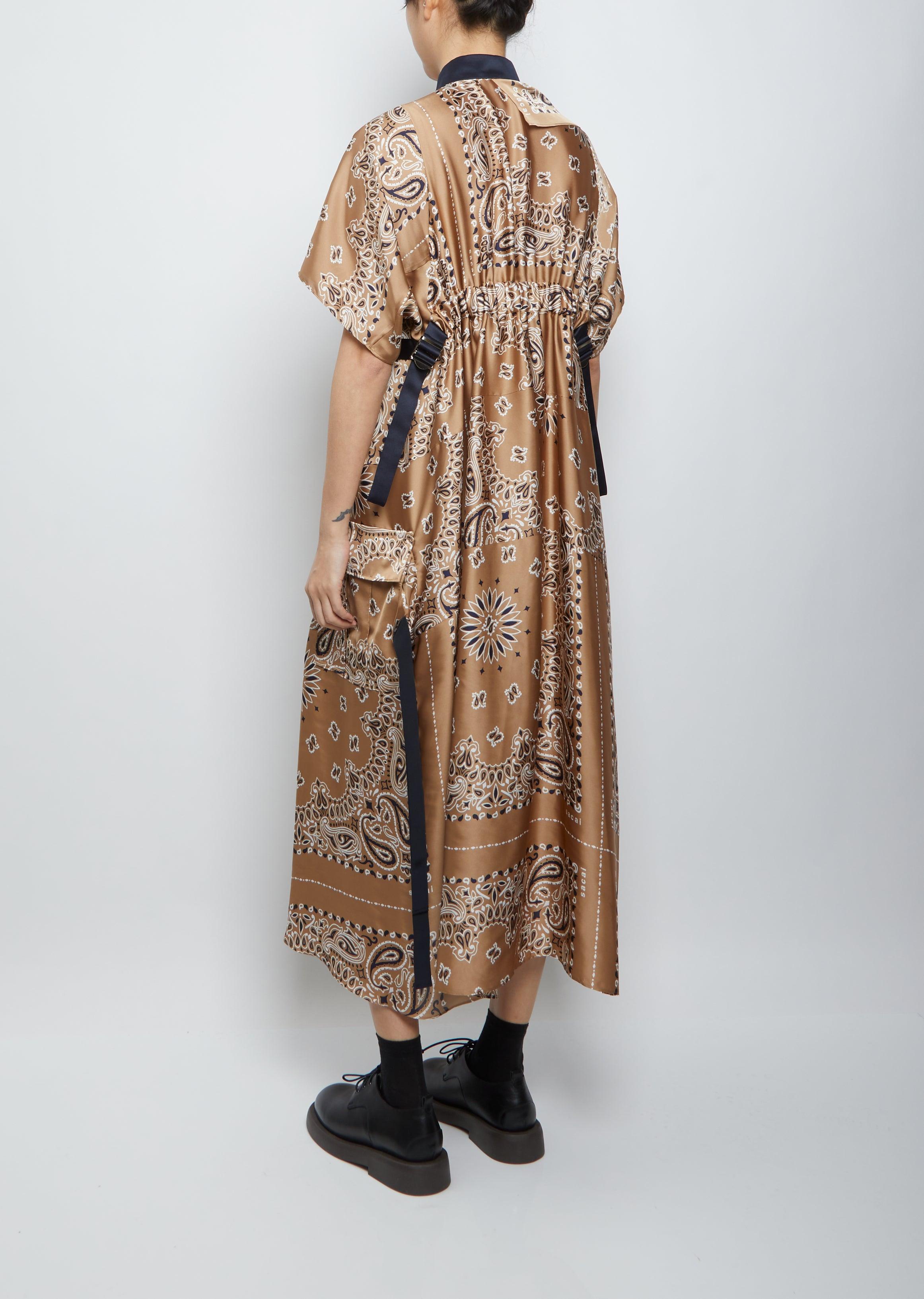 Sacai Bandana Print Dress in Natural | Lyst