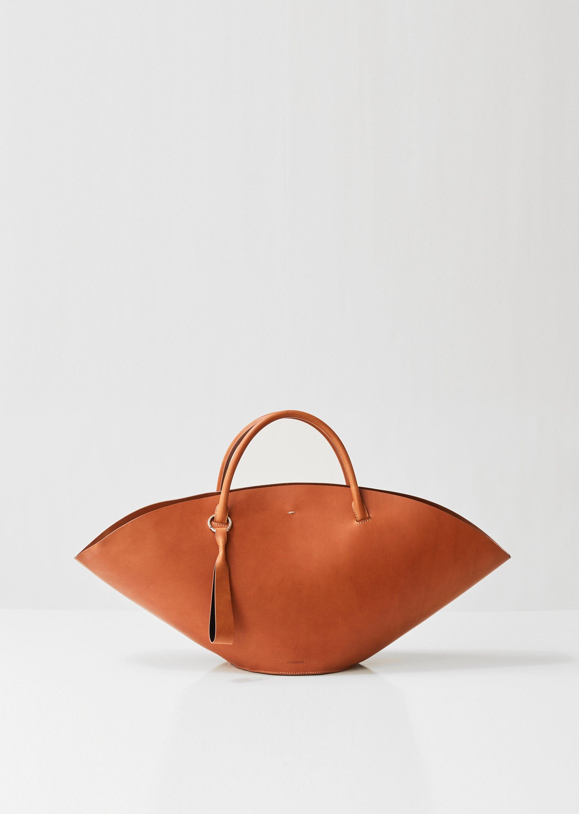 Jil Sander calf leather shoulder bag - Orange