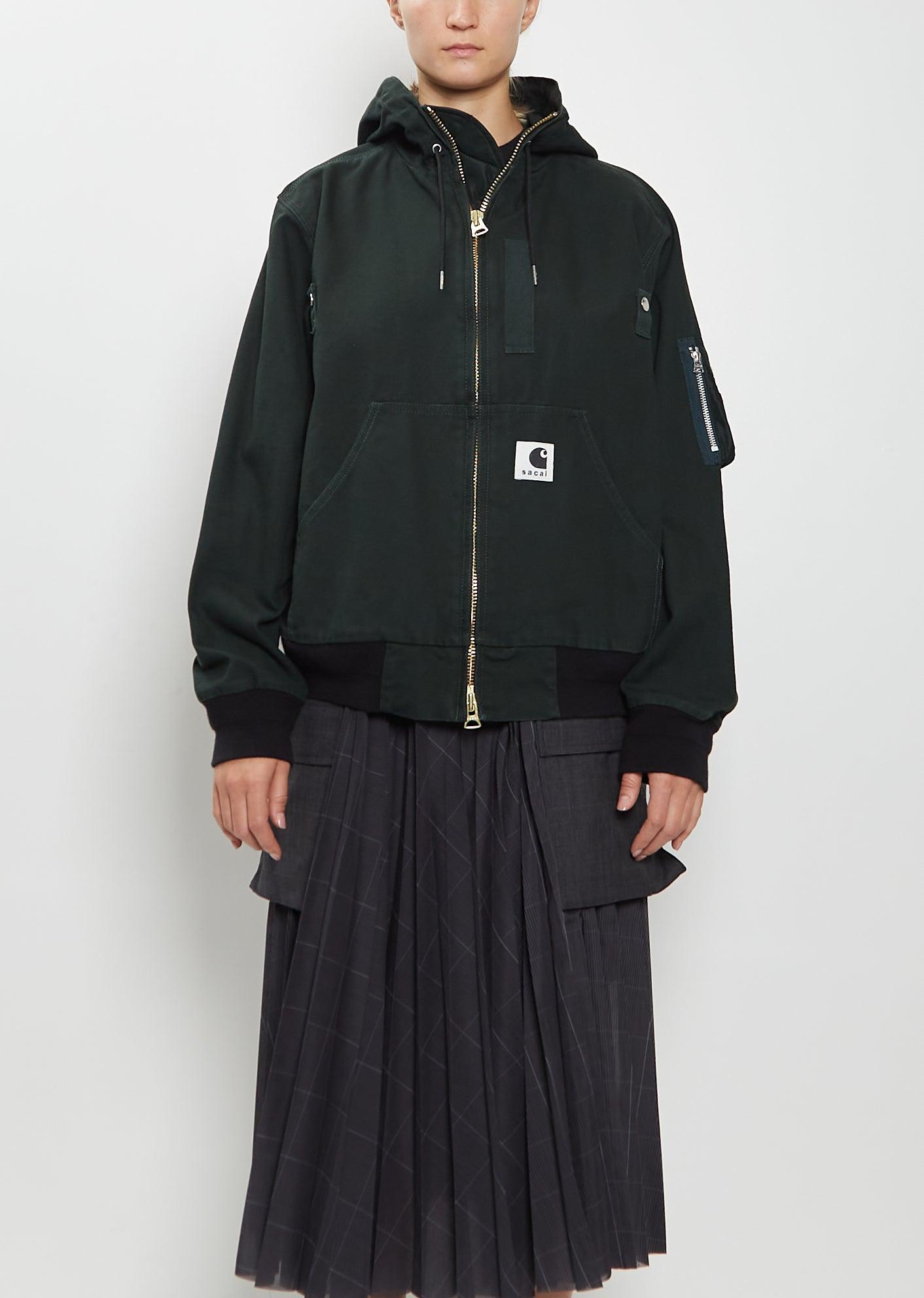 SACAI X CARHARTT WIP Washed Cotton Denim Duck Hooded Blouson in