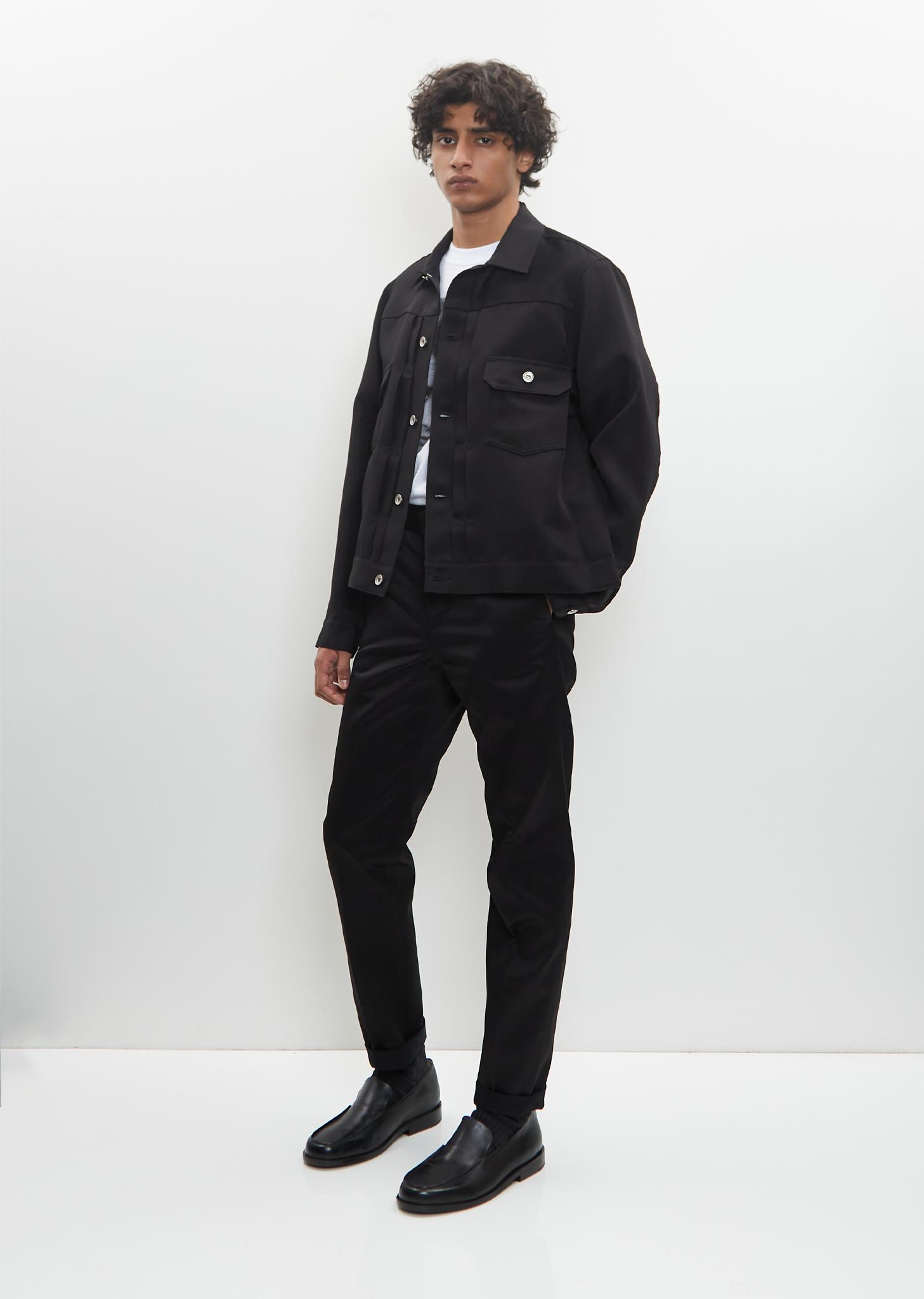 Sacai Men Double Faced Silk Cotton Jacket in Black | Lyst