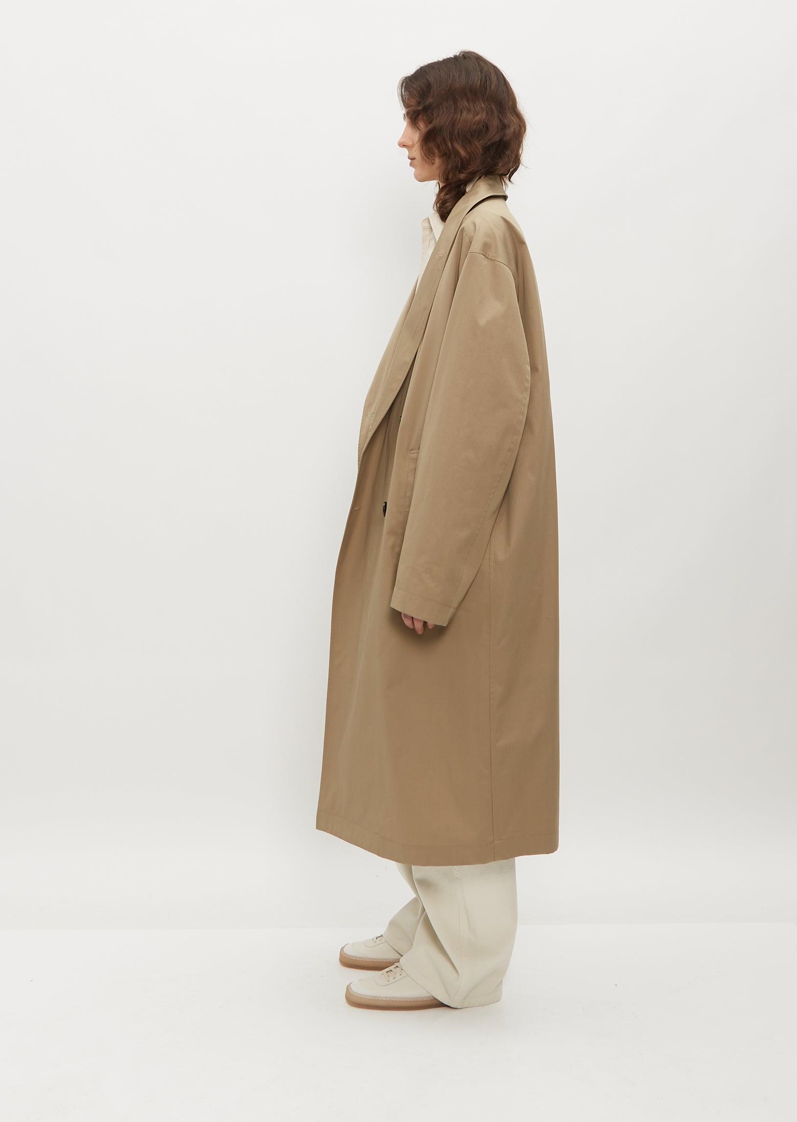Lemaire Wrap Collar Cotton Trench in Natural | Lyst