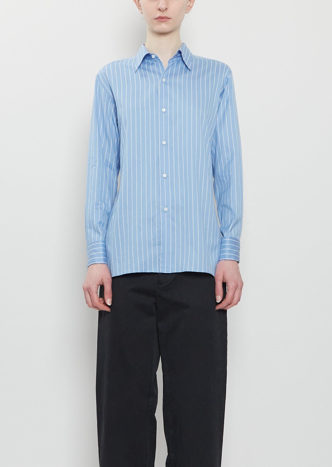 トップス AURALEE COTTONSILKSTRIPEDOUBLECUFFSHIRT AURALEE Cotton Silk Stripe Double-cuff Shirt in Blue | Lyst UK