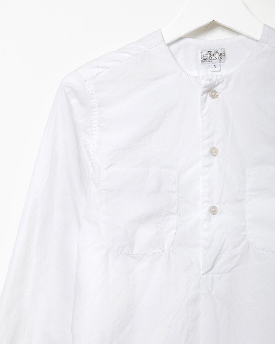 Engineered Garments Cotton Irving Collarless Shirt in White - Lyst