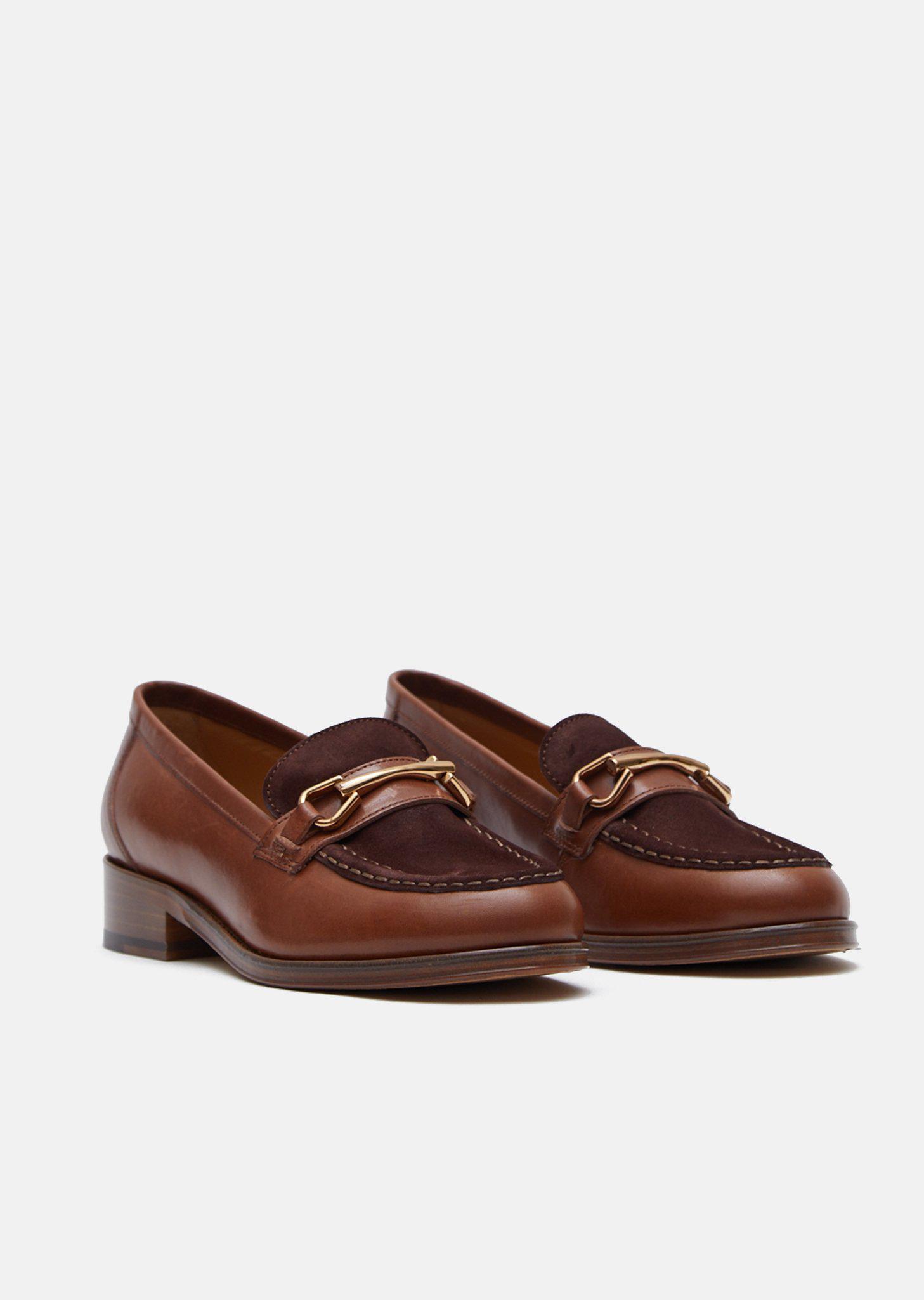 A.P.C. Leather Diana Loafers in Brown | Lyst