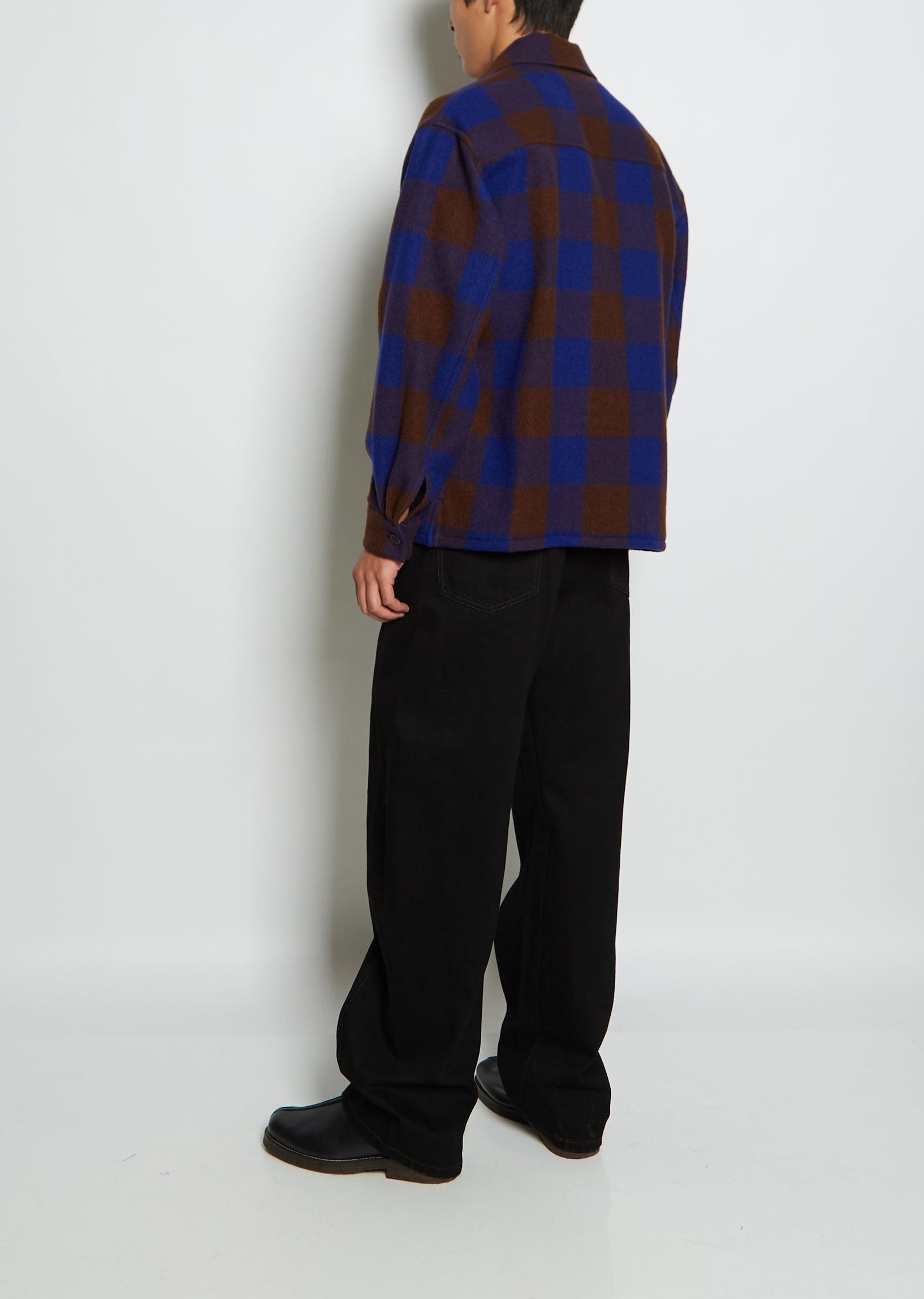 Lemaire Men's Wool Pyjama Shirt in Blue | Lyst