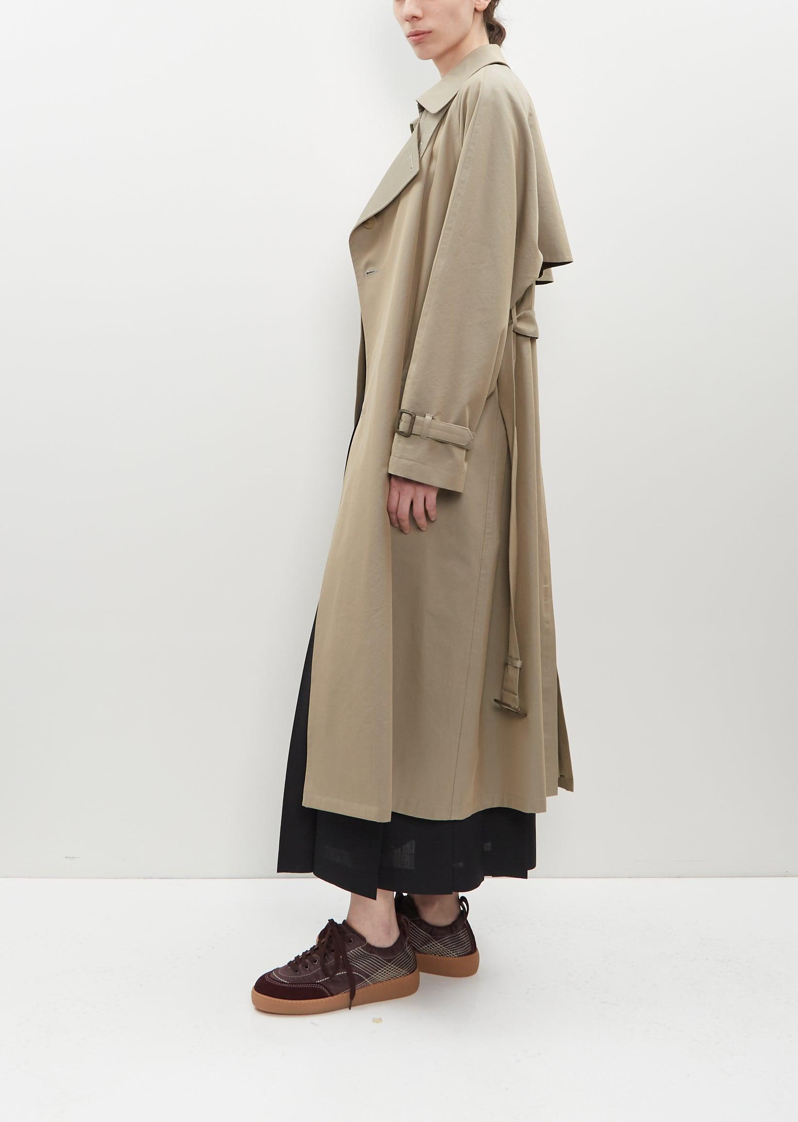 AURALEE Washed Finx Silk Chambray Trench Coat in Natural | Lyst AURALEE Washed Finx Silk Chambray Trench Coat in Natural | Lyst