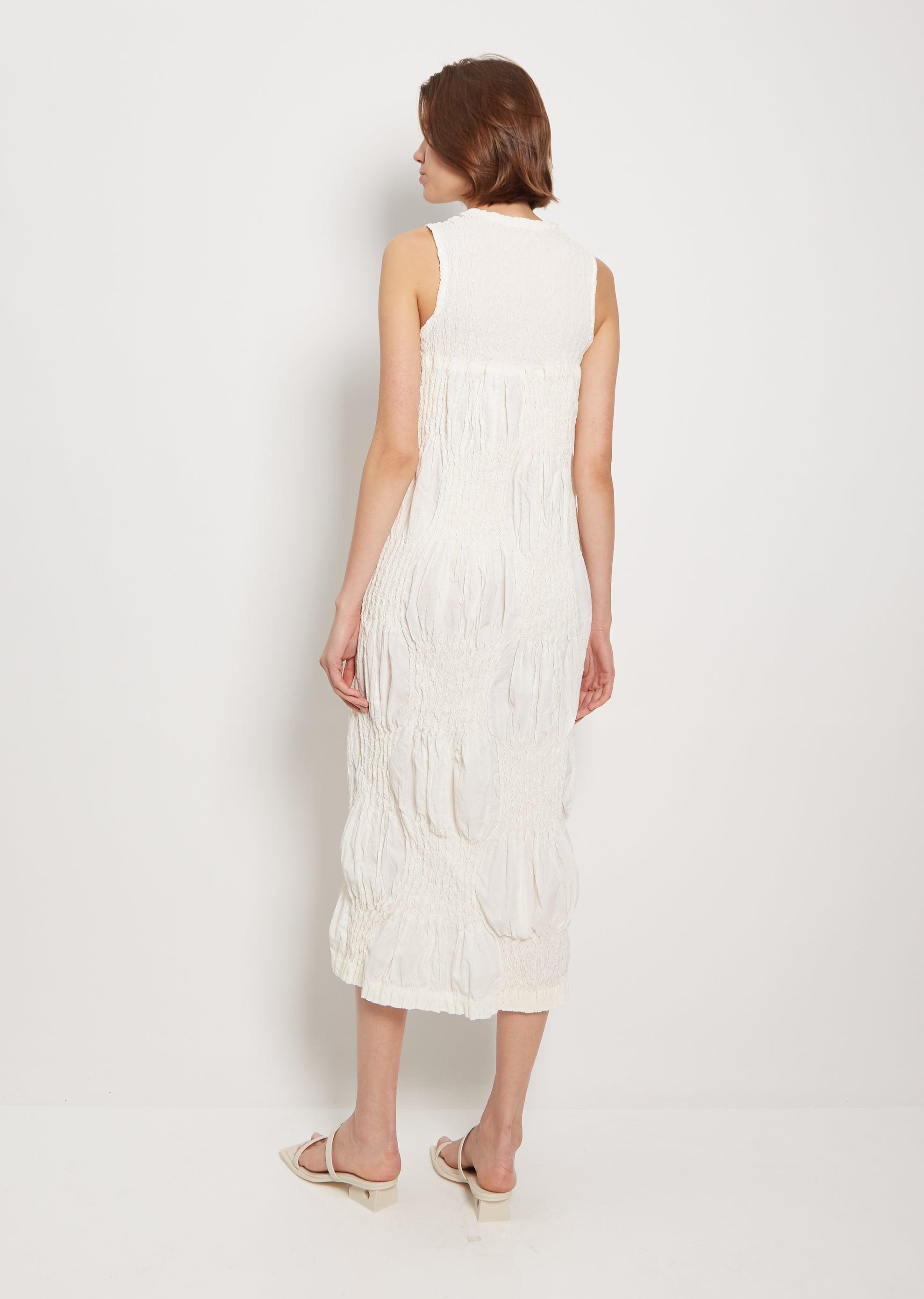 Issey Miyake Wrinkled Blocks Dress in White | Lyst