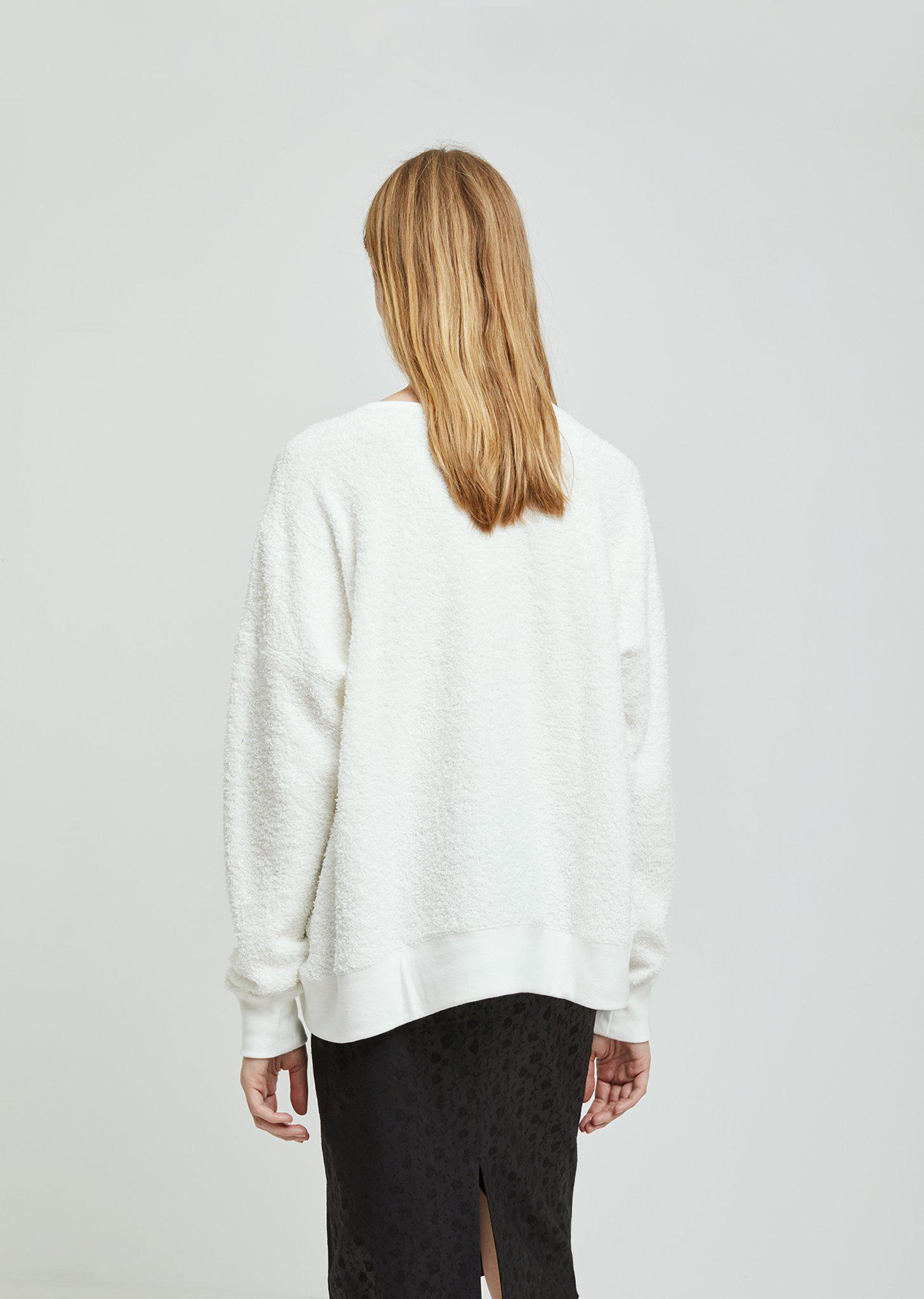 white french terry sweatshirt