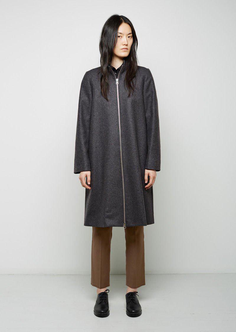 zip up wool coat