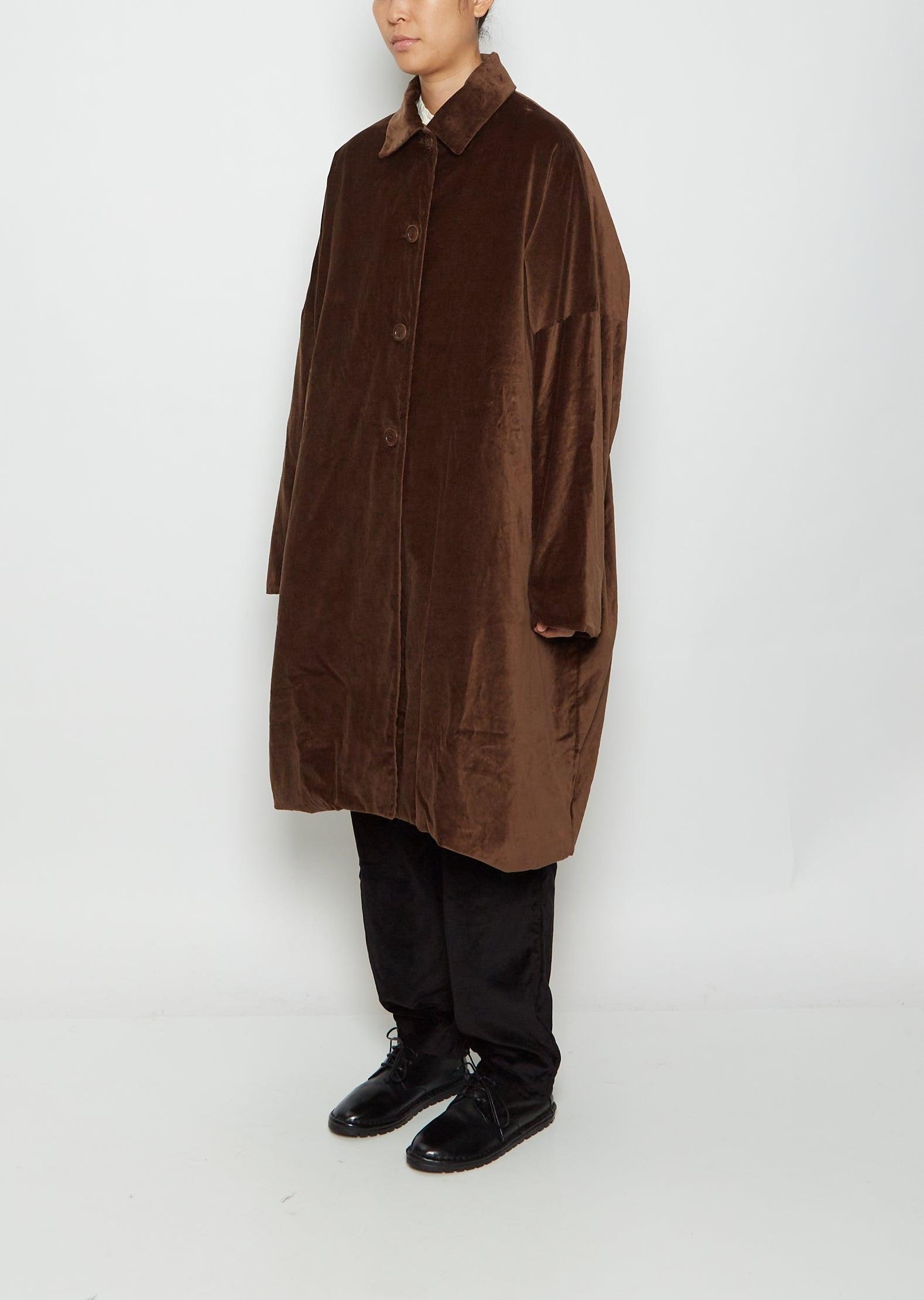 Casey Casey Big Blobby Velvet Coat in Brown | Lyst