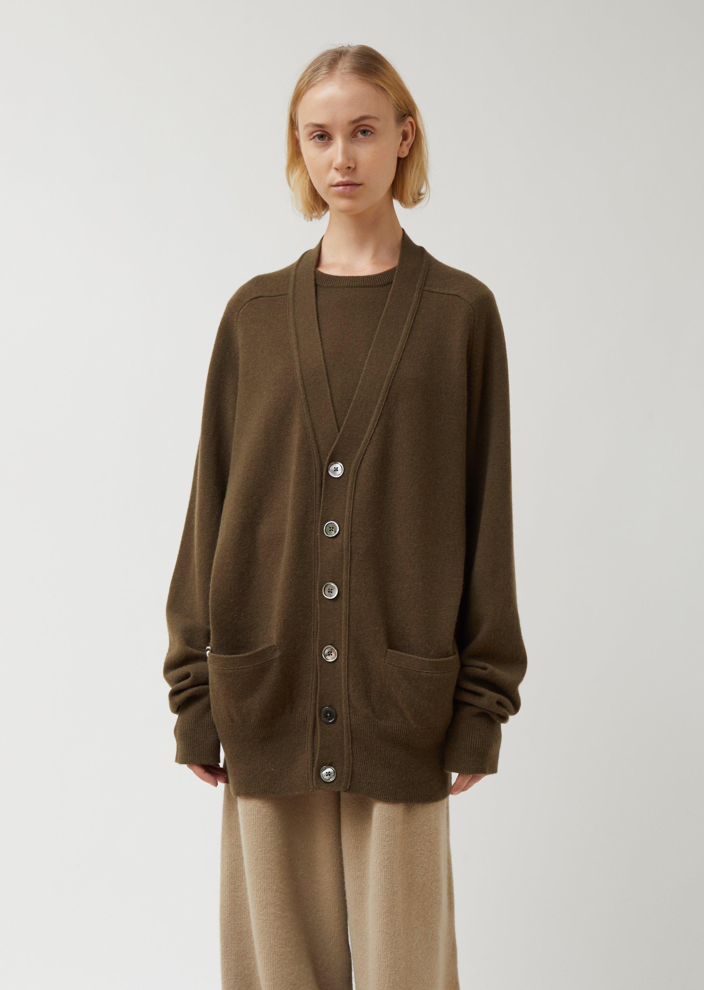 Extreme Cashmere Classic Oversized Cashmere V-neck Cardigan in Brown - Lyst