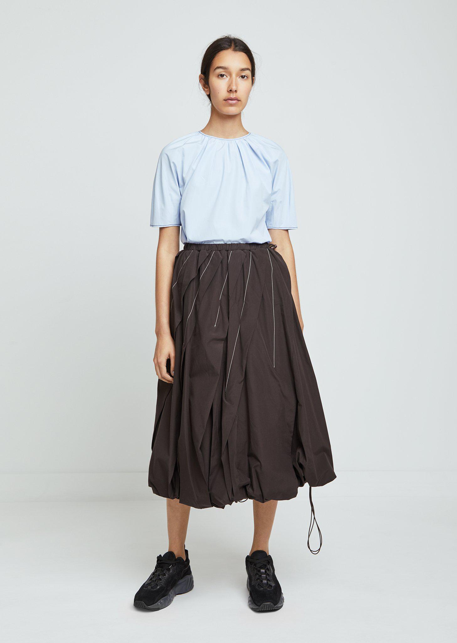 Marni Cotton Poplin Balloon Skirt in Brown | Lyst