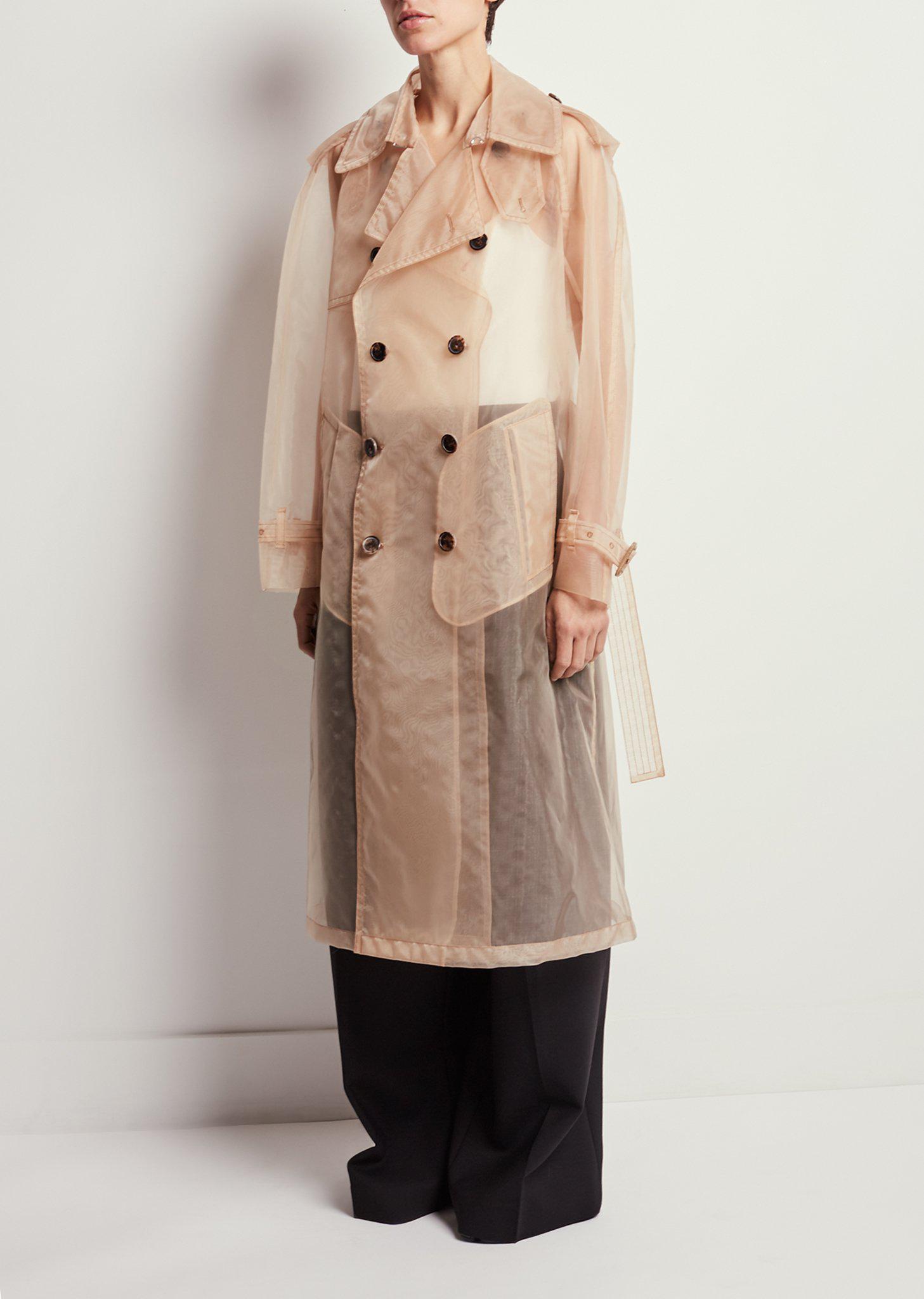 Maison Margiela Organza Trench Coat in Natural | Lyst Canada