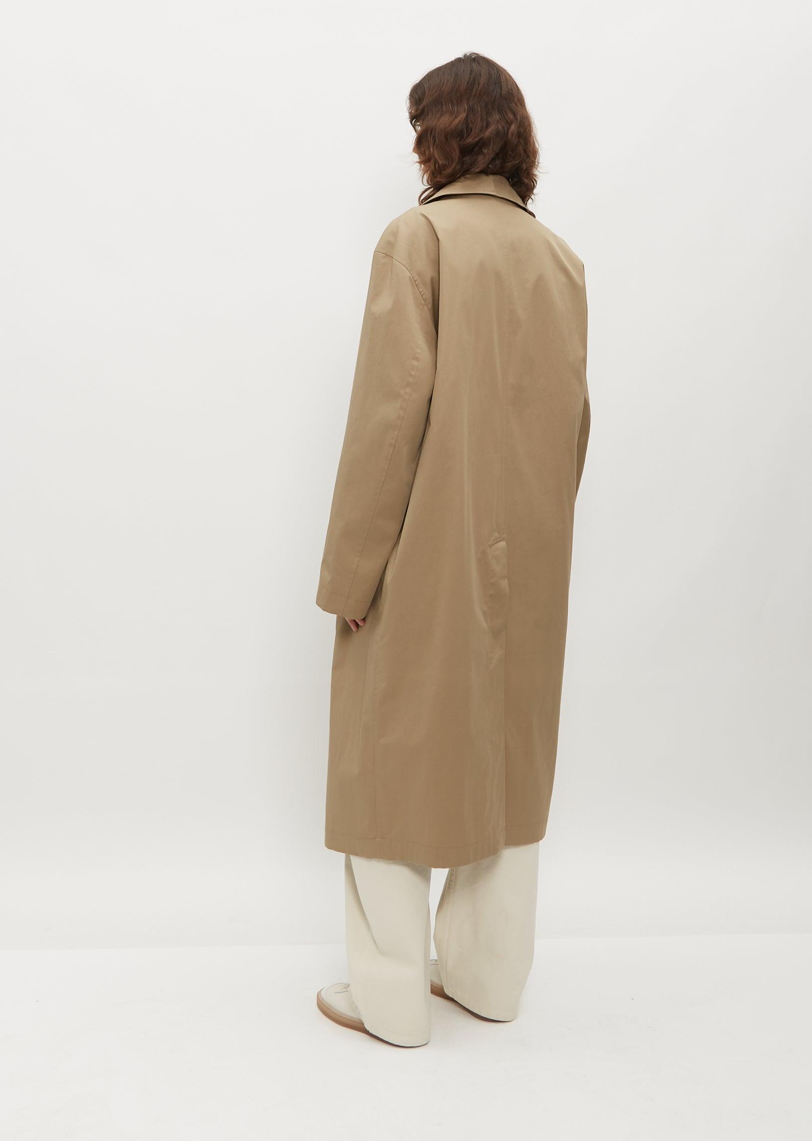 Lemaire Wrap Collar Cotton Trench in Natural | Lyst