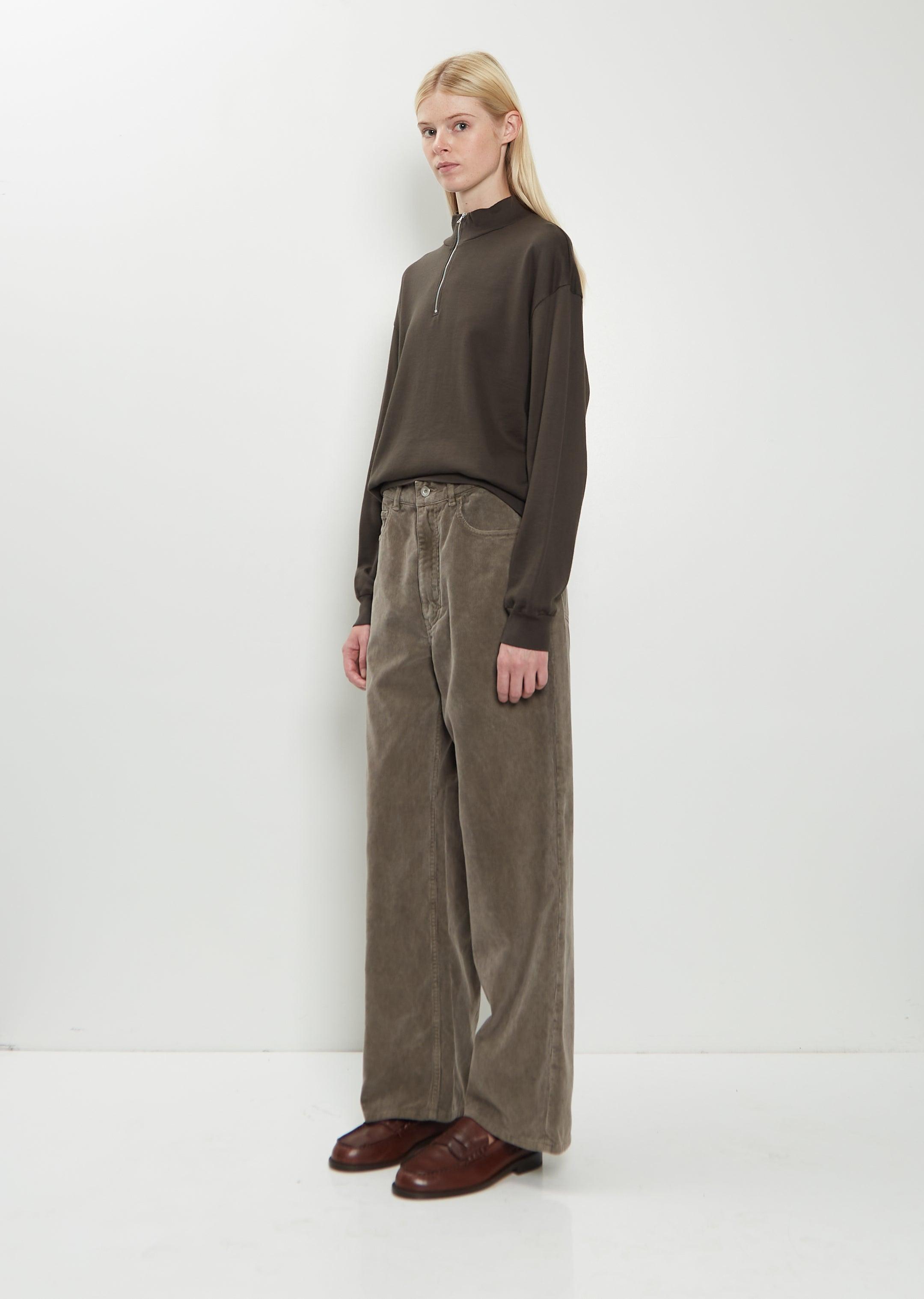 AURALEE Super High Gauge Sweat Half Zip Pullover in Brown | Lyst UK