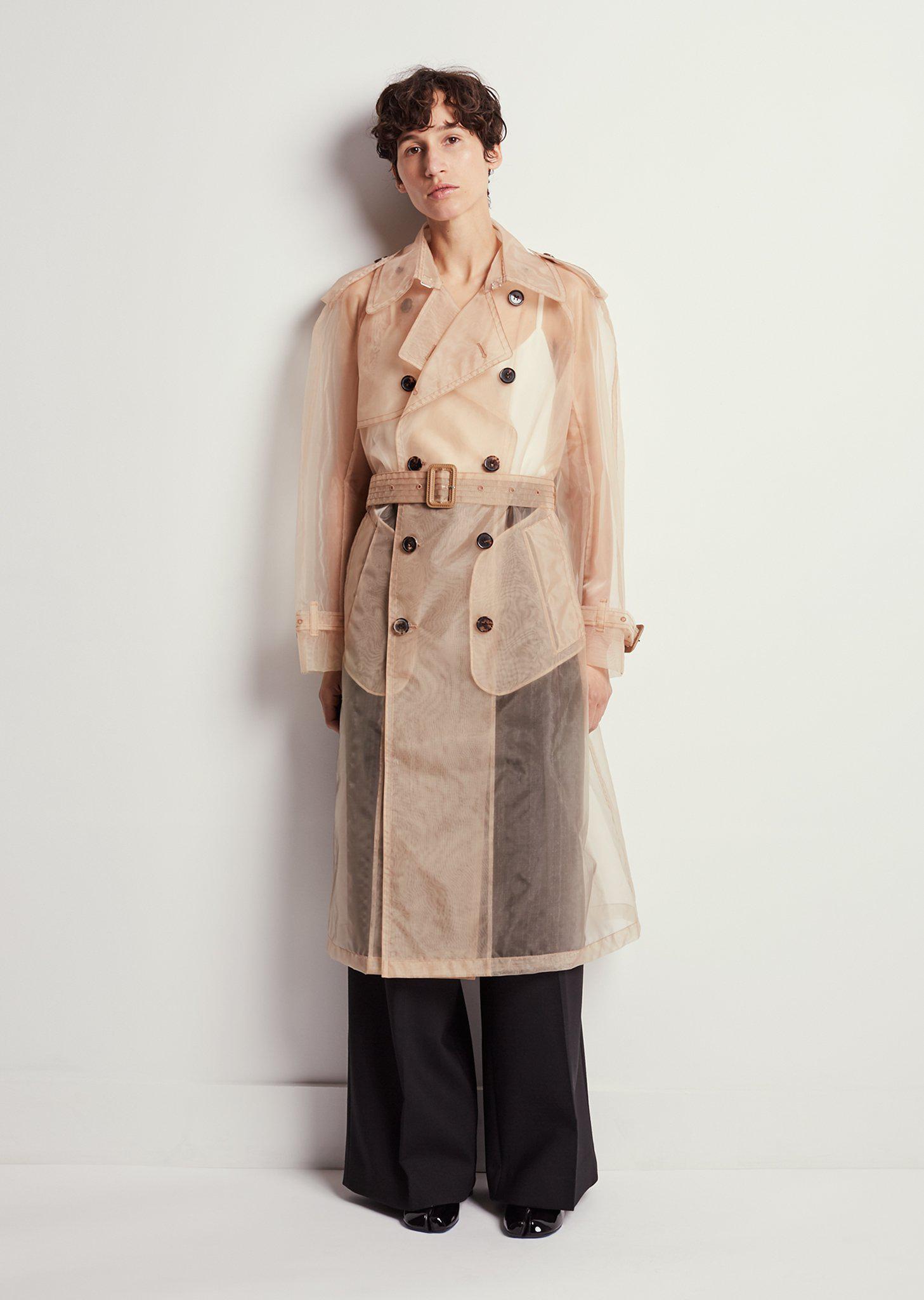 Maison Margiela Organza Trench Coat in Natural | Lyst Canada