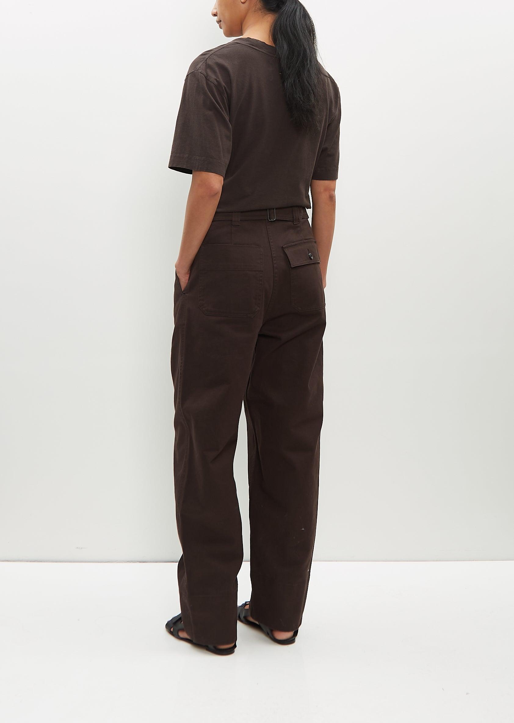 Margaret Howell｜CHINO PANTS (MHL CINCH BACK TROUSER - O Cinch Back Trouser — Ebony – La Garçonne