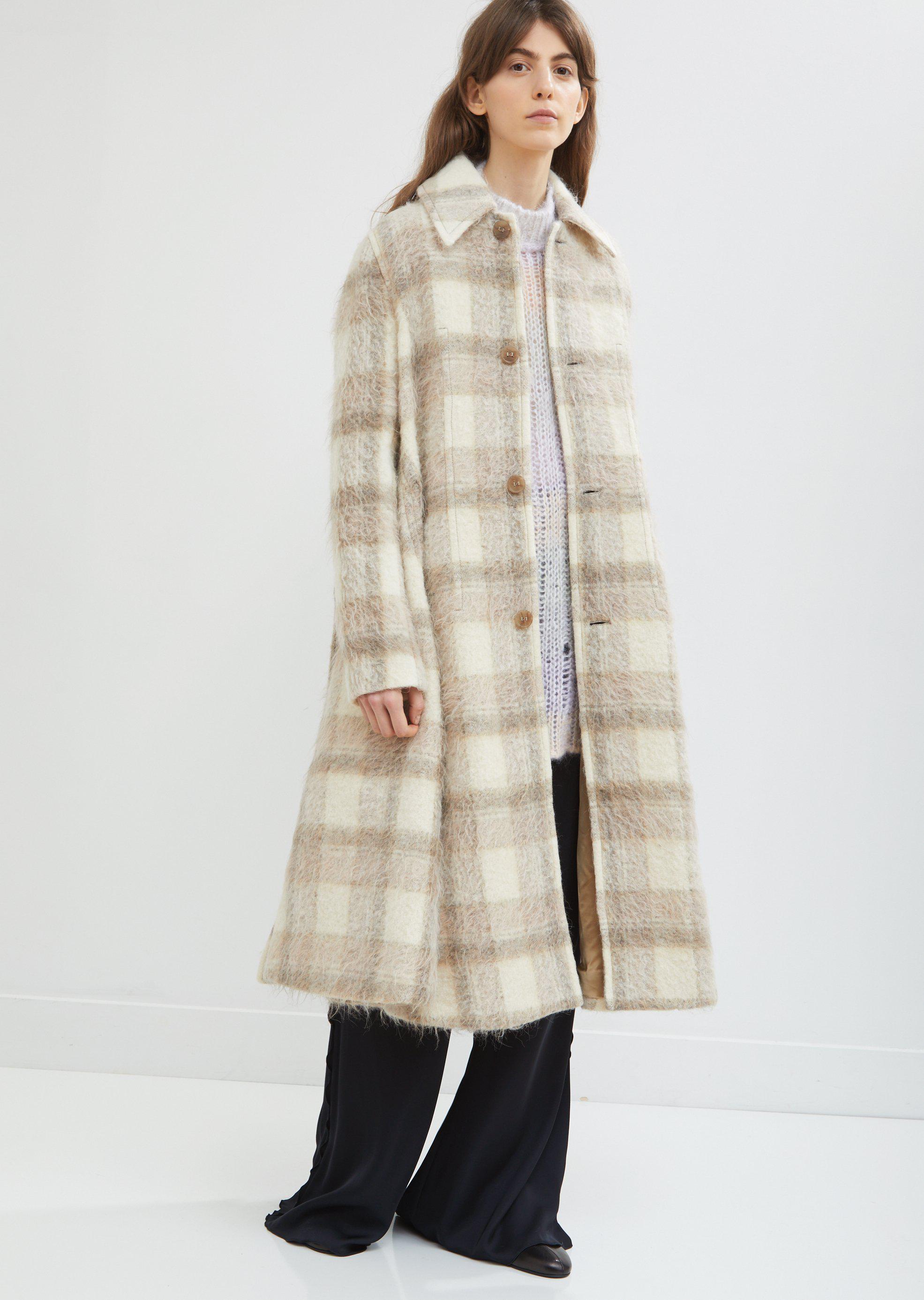 Acne Studios Wool Mohair Alpaca Check Coat - Lyst