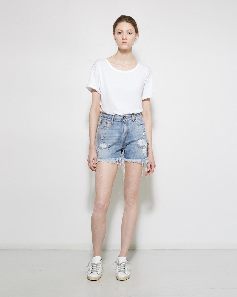 r13 shredded slouch shorts