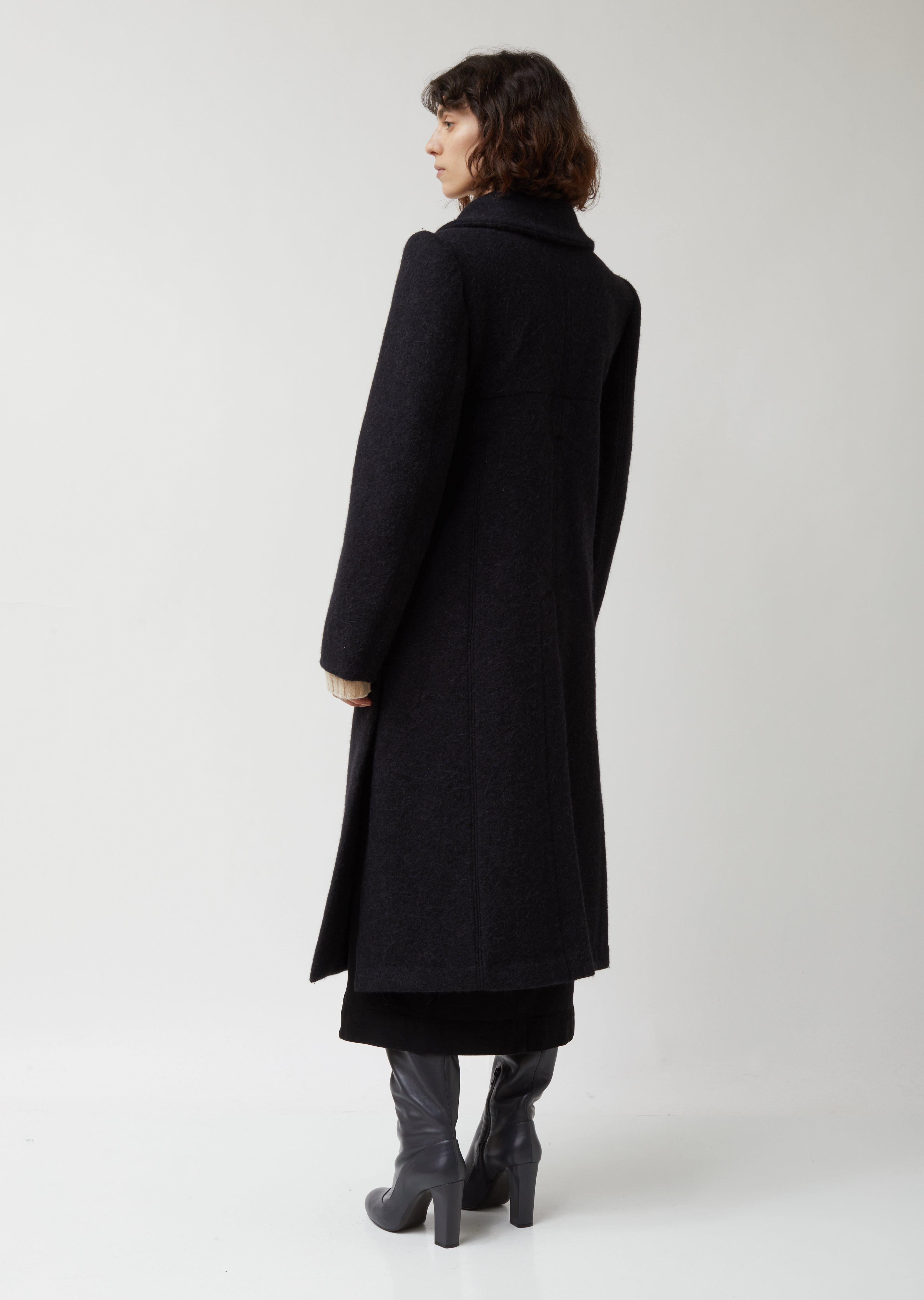long black fitted coat