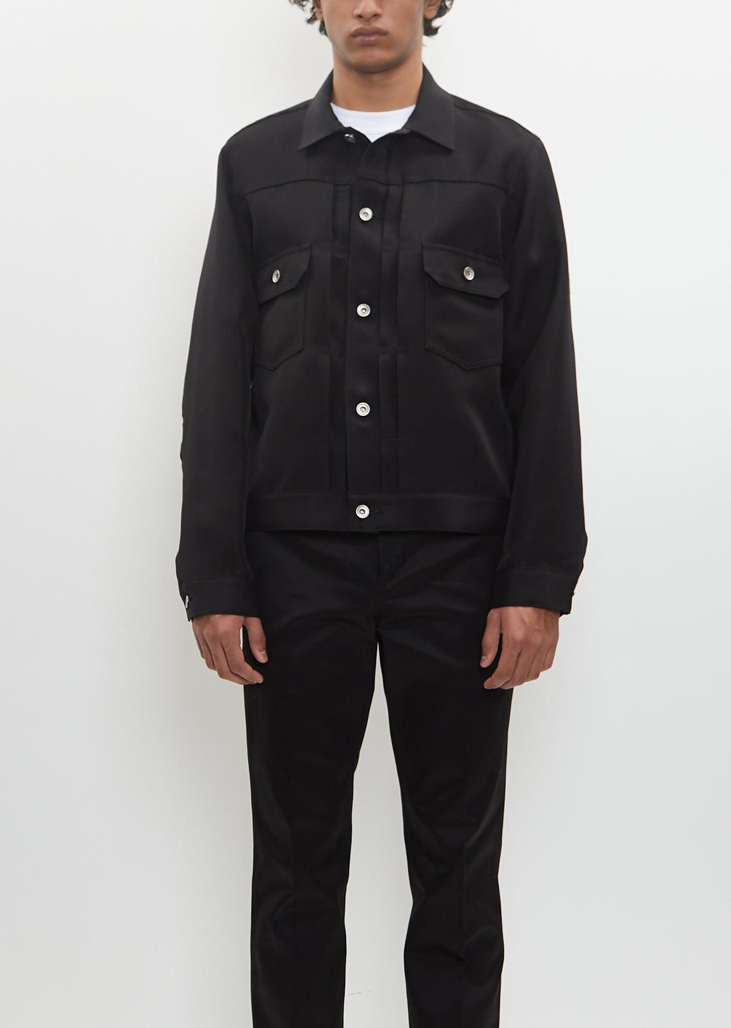 Sacai Men Double Faced Silk Cotton Jacket in Black | Lyst