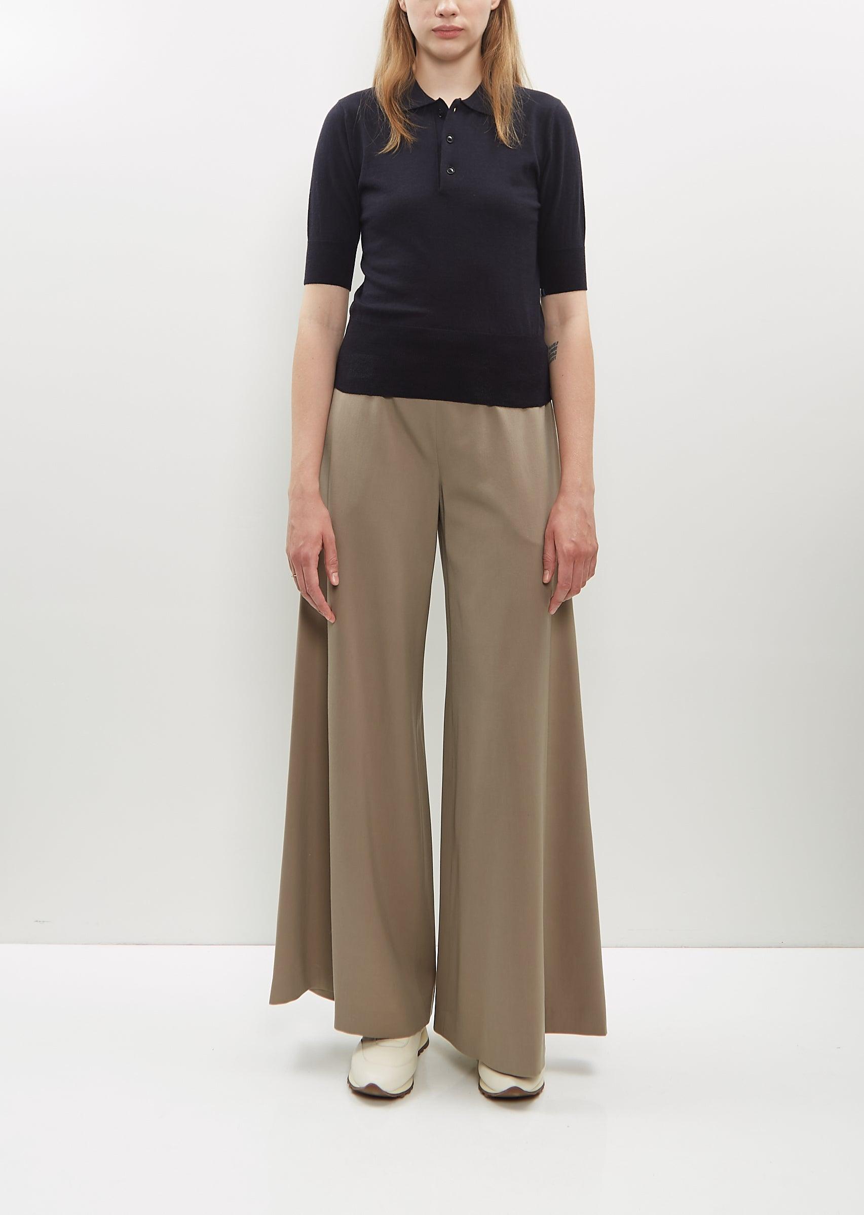 【THE ROW】FW24 'Dela' pants THE ROW Dela Mid-Rise Wide-Leg Wool Crepe Pants - Bergdorf