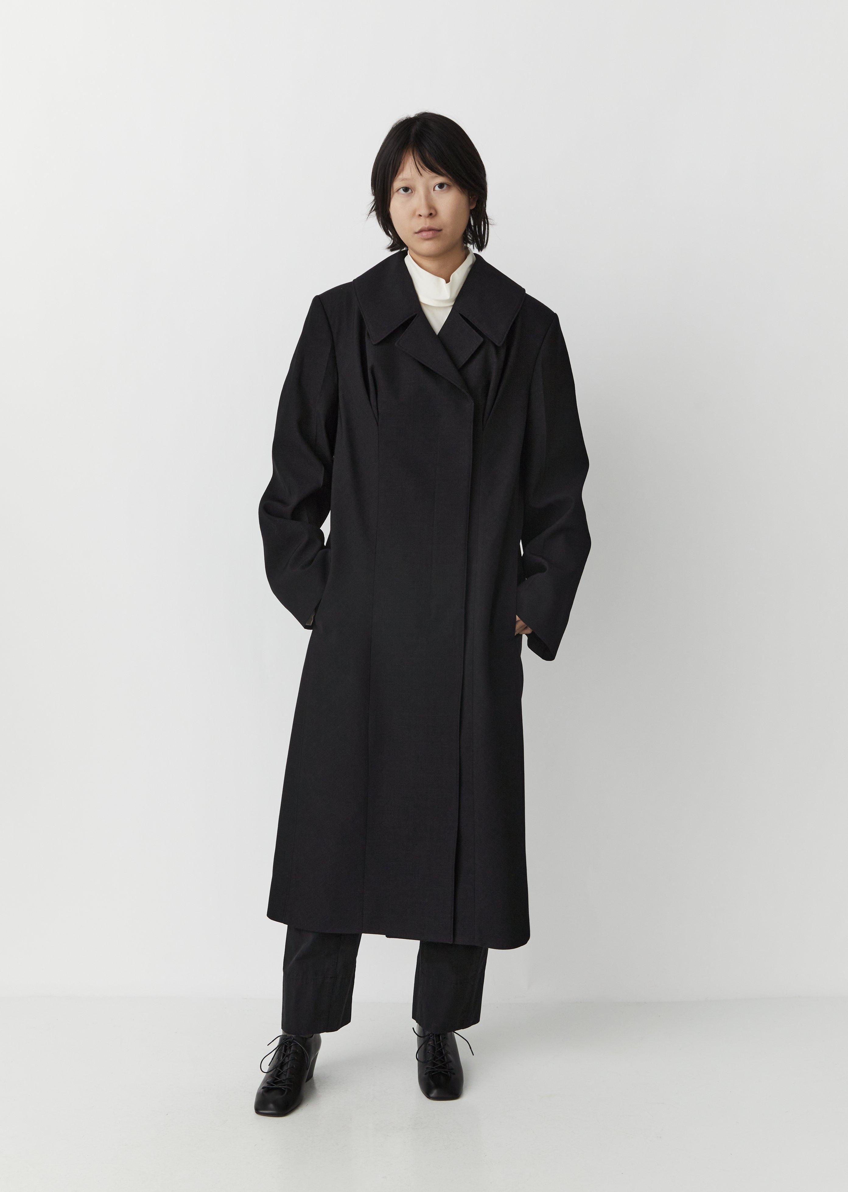 Lemaire Wool Tailored Coat in Black - Lyst