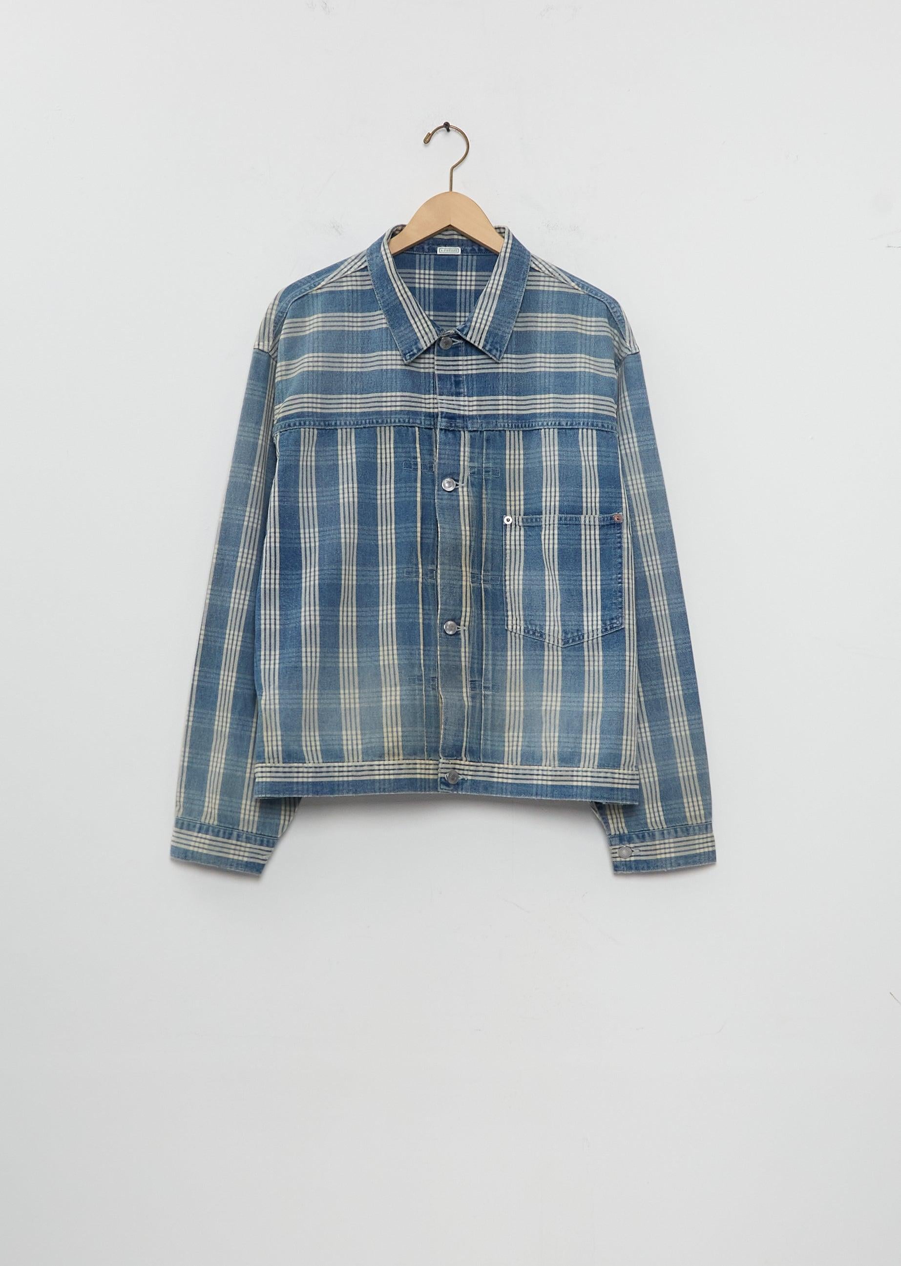A.PRESSE No.213 Indigo Palaka Denim Jacket in Blue | Lyst UK