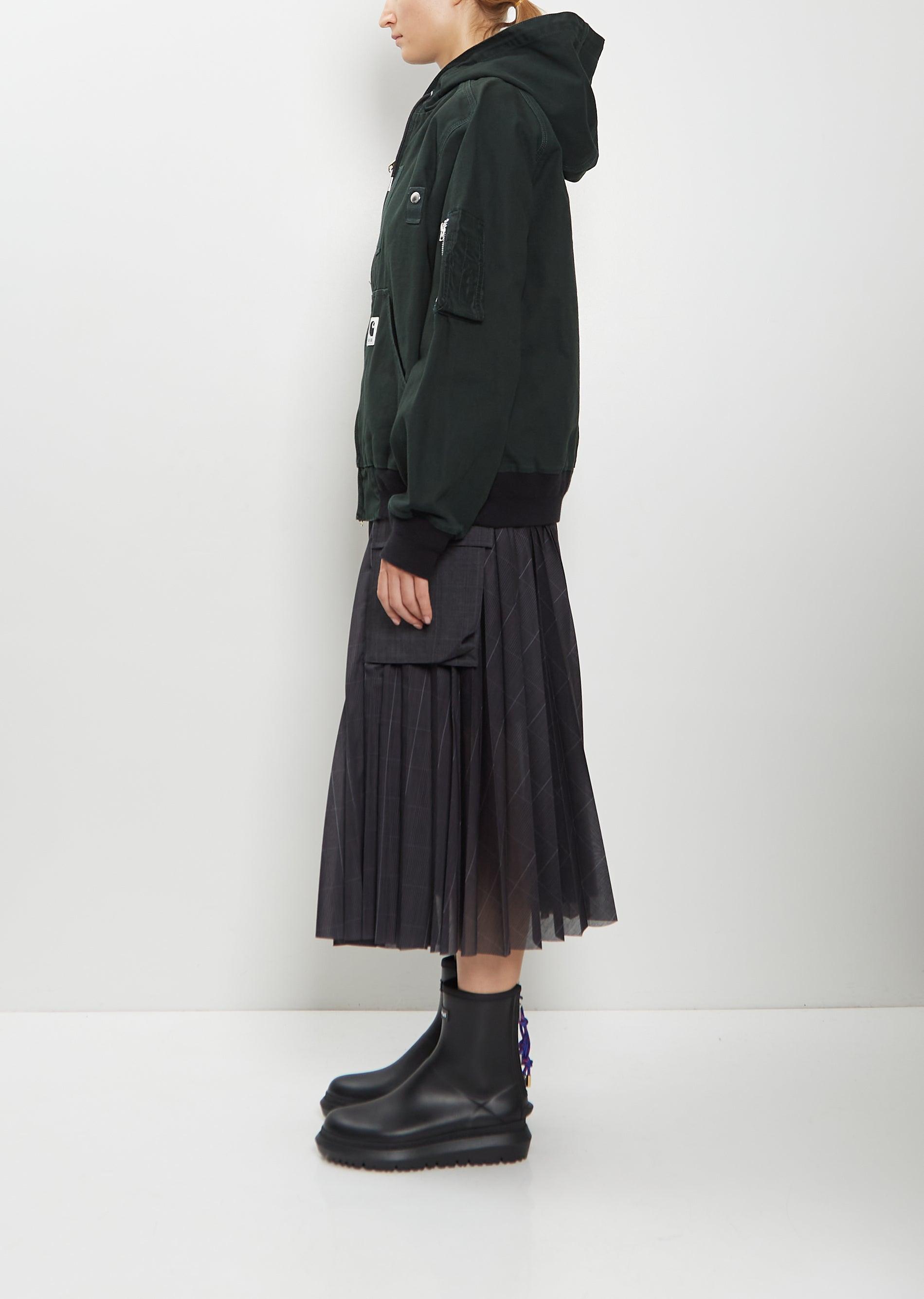 SACAI X CARHARTT WIP Washed Cotton Denim Duck Hooded Blouson in 
