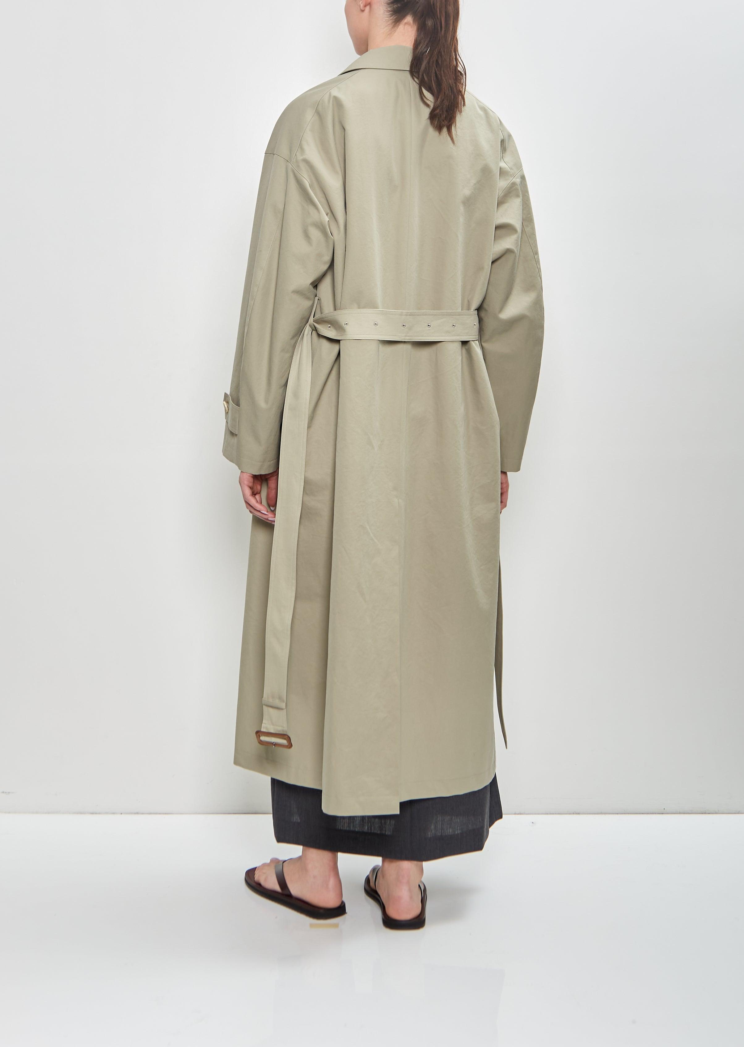 AURALEE Washed Finx Gabardine Soutien Collar Coat in White