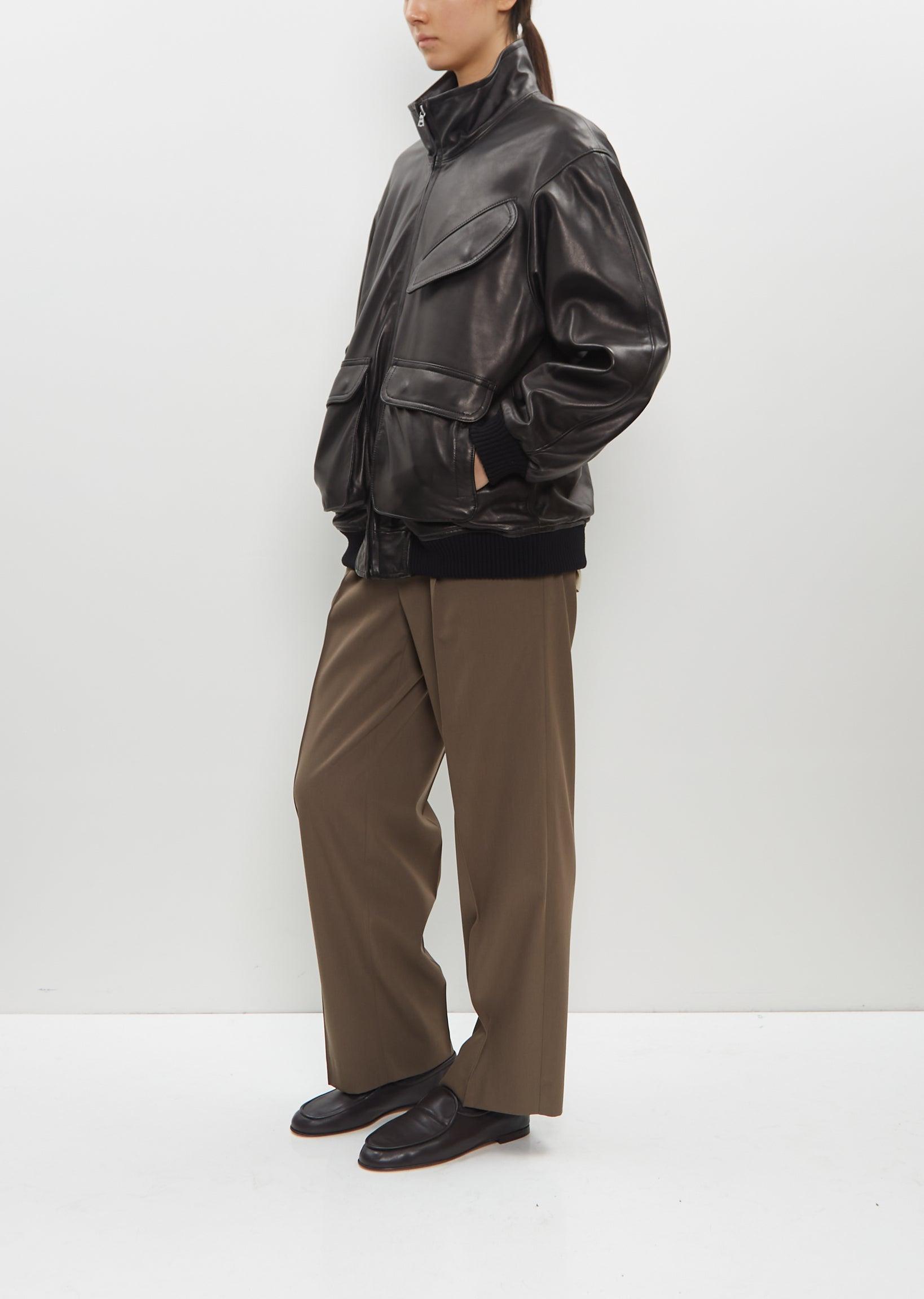 AURALEE Lamb Leather Zip Blouson in Black | Lyst AURALEE Lamb Leather Zip Blouson in Black | Lyst