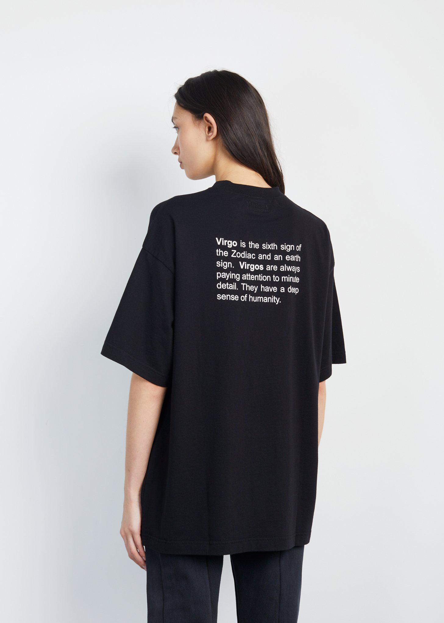 Vetements Virgo Horoscope Tee in Black | Lyst