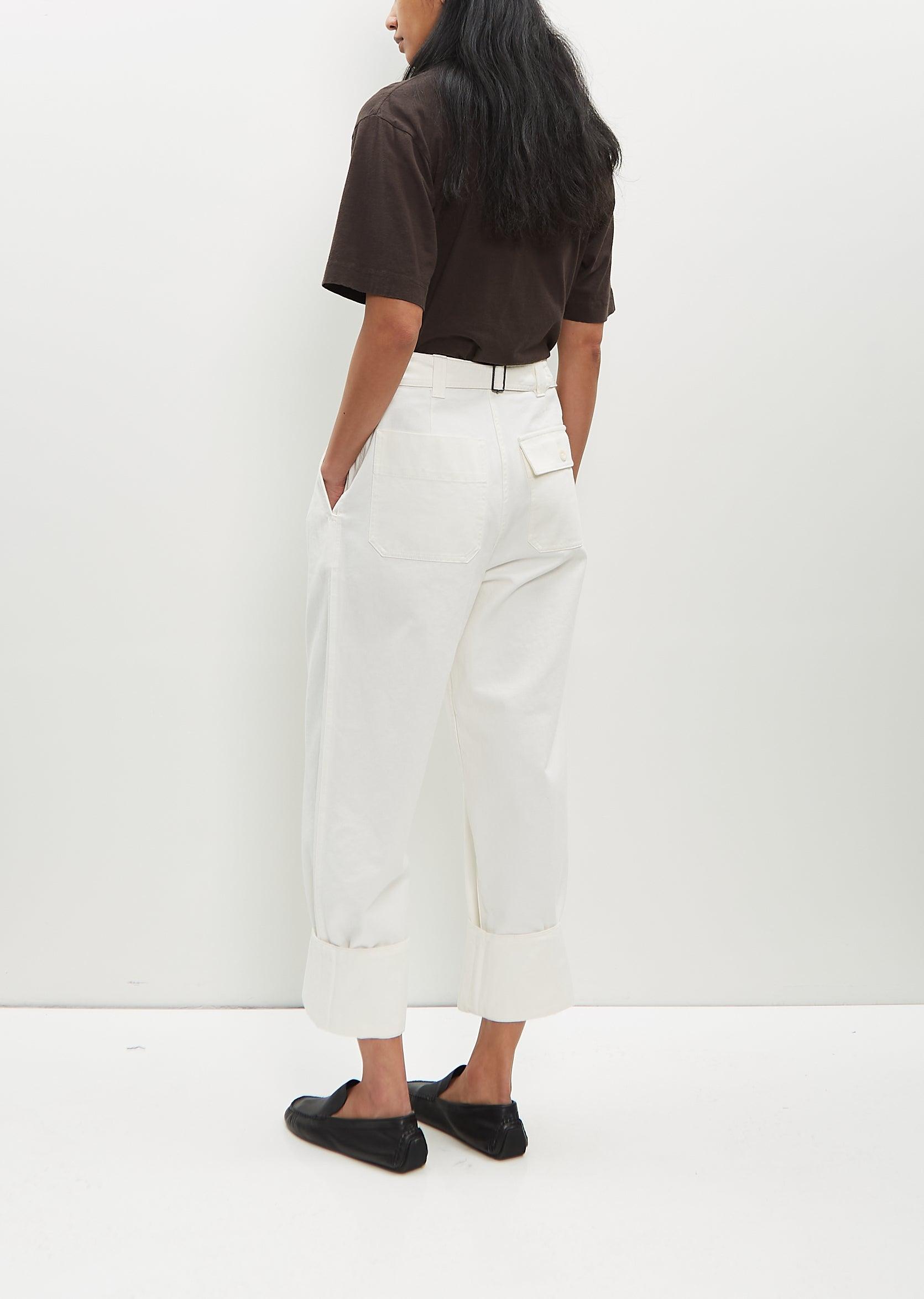 Margaret Howell｜SKIRTS (MHL CINCH WAIST SKIRT - OFF WHI Cinch Waist Skirt — White – La Garçonne