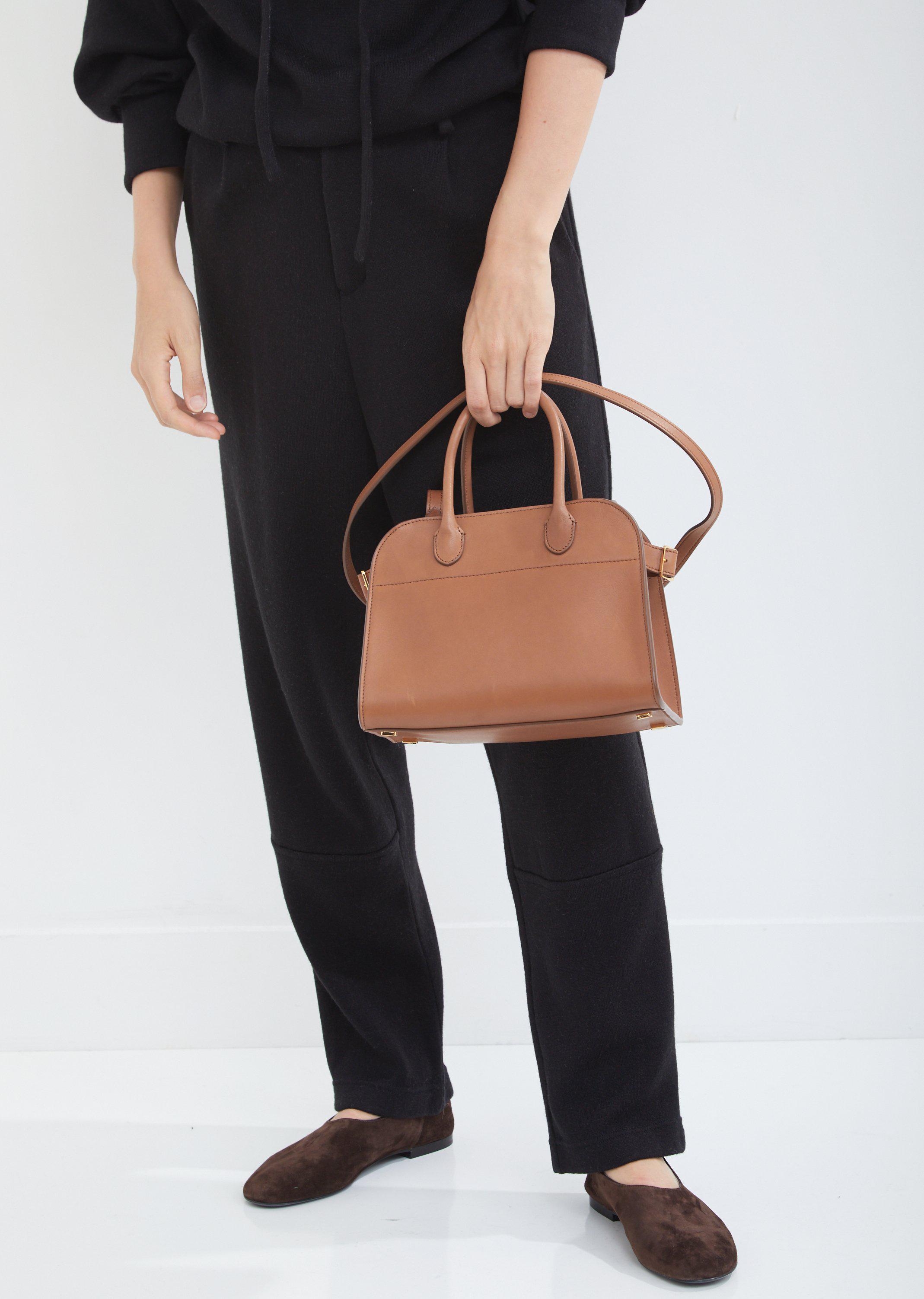 Margaux Leather Tote Bag in Brown - The Row