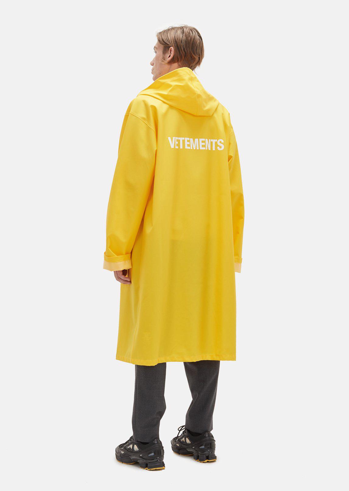 Lyst - Vetements Raincoat in Yellow