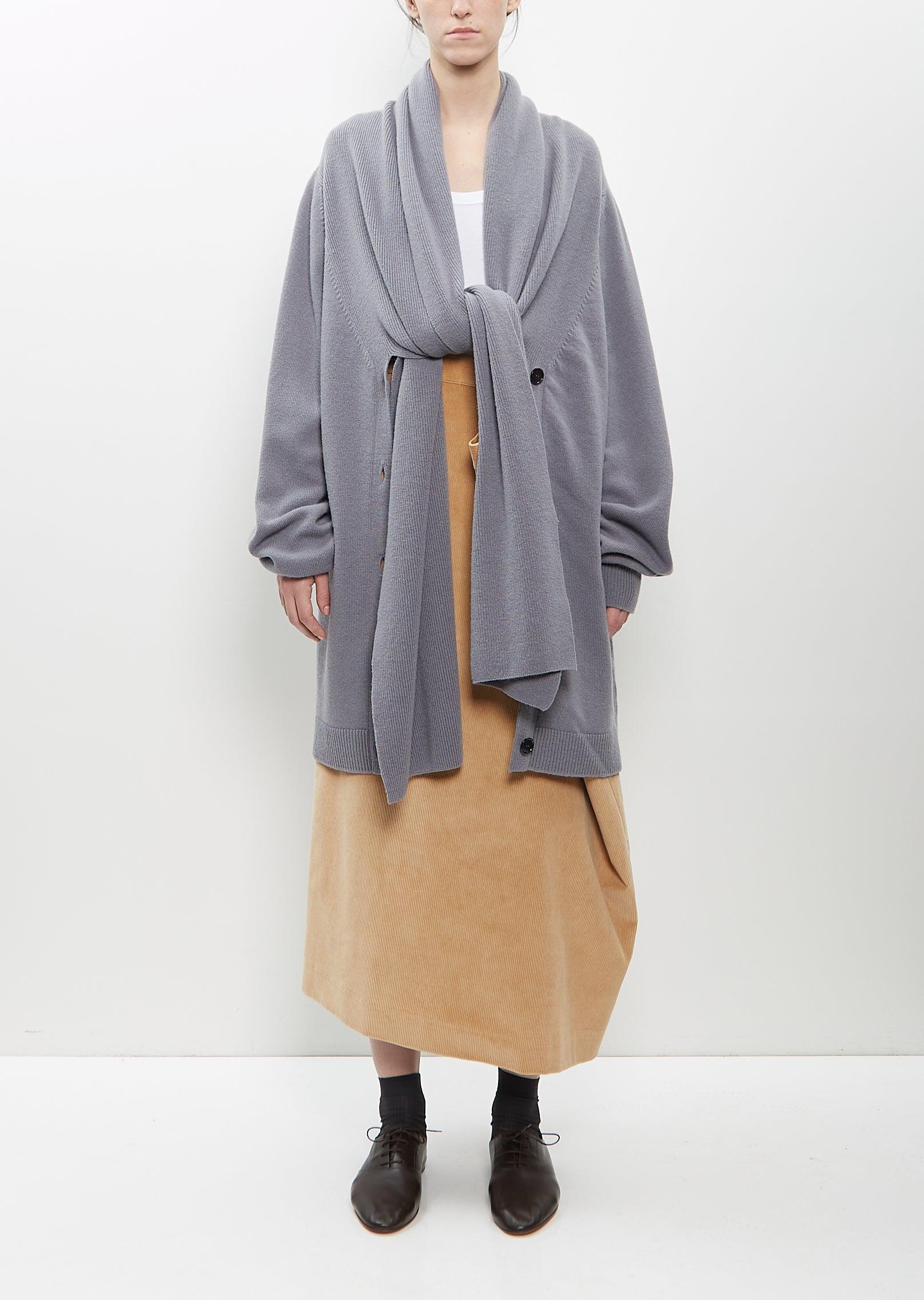 新品MARIE ADAM-LEENAERDT SCARF CARDIGAN XS Marie Adam-Leenaerdt Wool Scarf Cardigan in Blue | Lyst