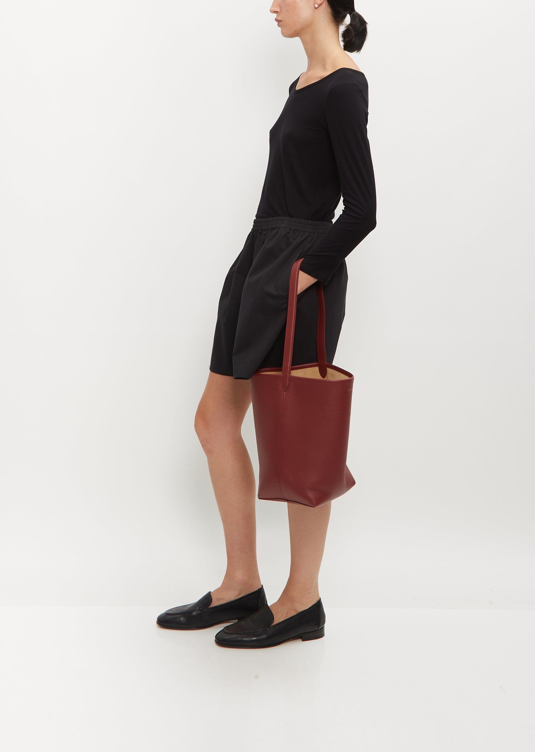 Park Medium Leather Tote Bag in Black - The Row
