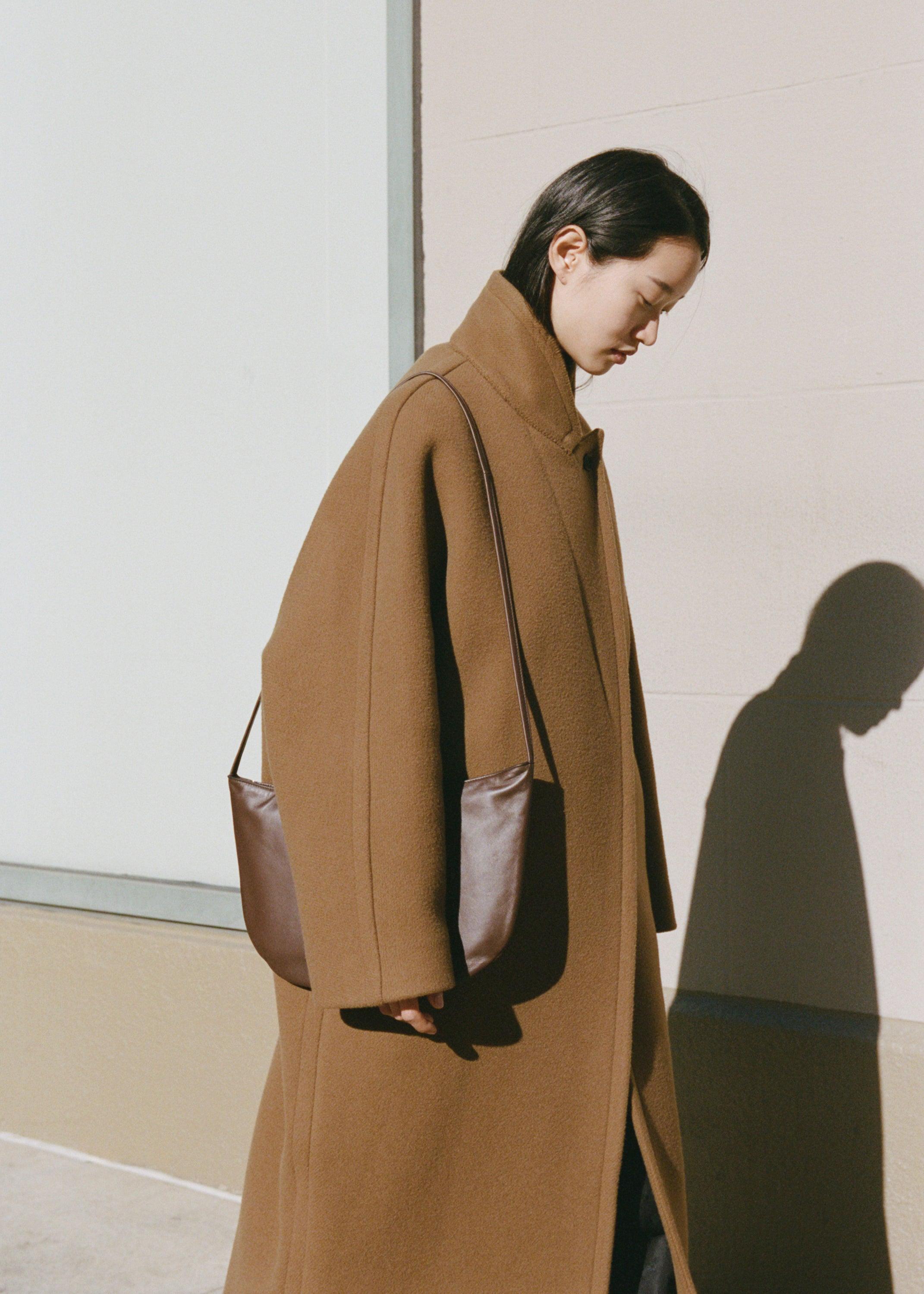 FFORME Yves Wool Cocoon Coat in Brown | Lyst UK