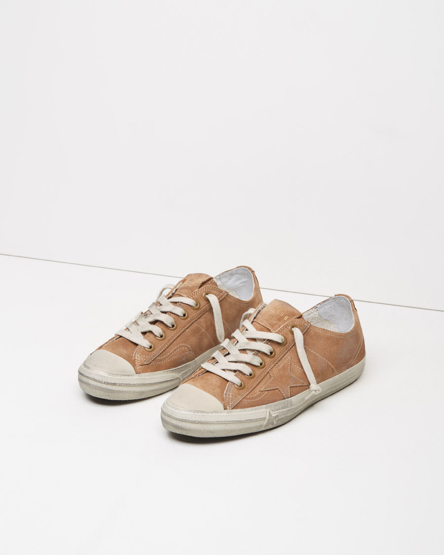 golden goose camel suede