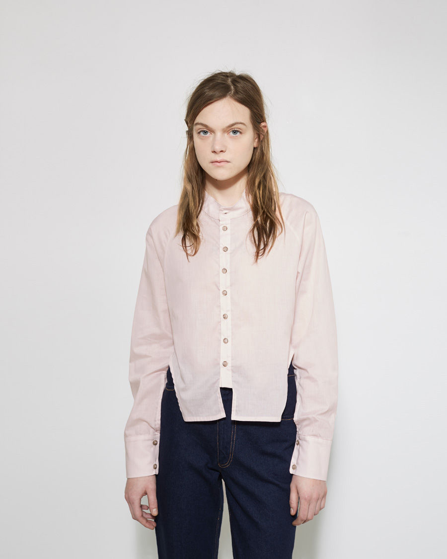eckhaus latta button front blouse in pink lyst eckhaus latta button front blouse in pink lyst
