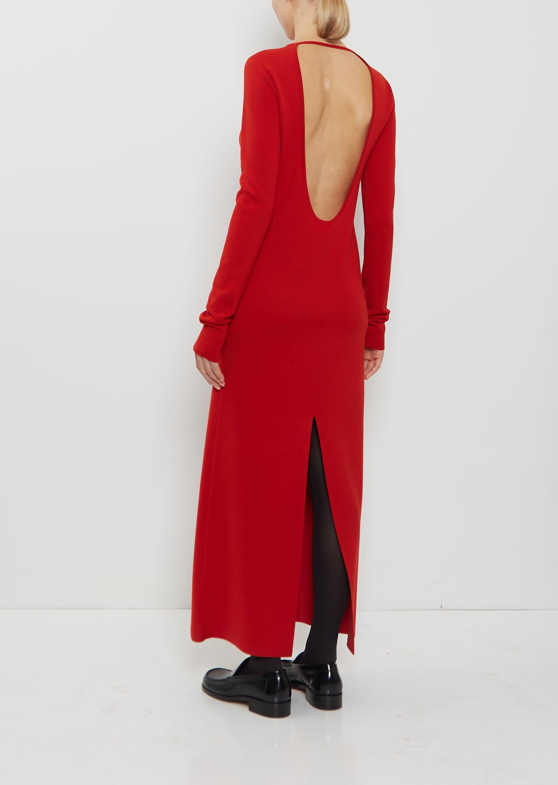AURALEE Stretch Wool Double Face Knit Dress in Red | Lyst