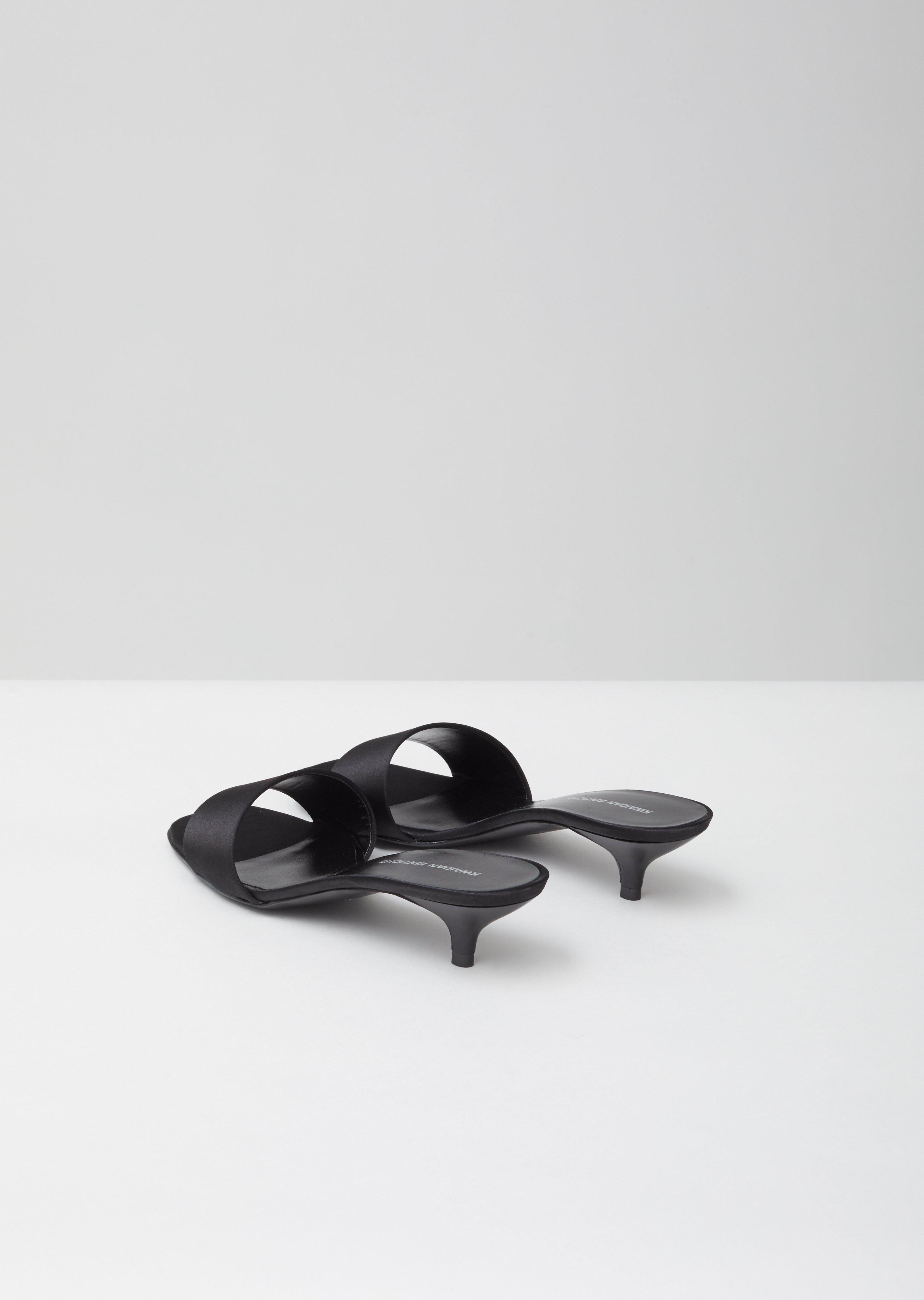 open toe kitten heel mules