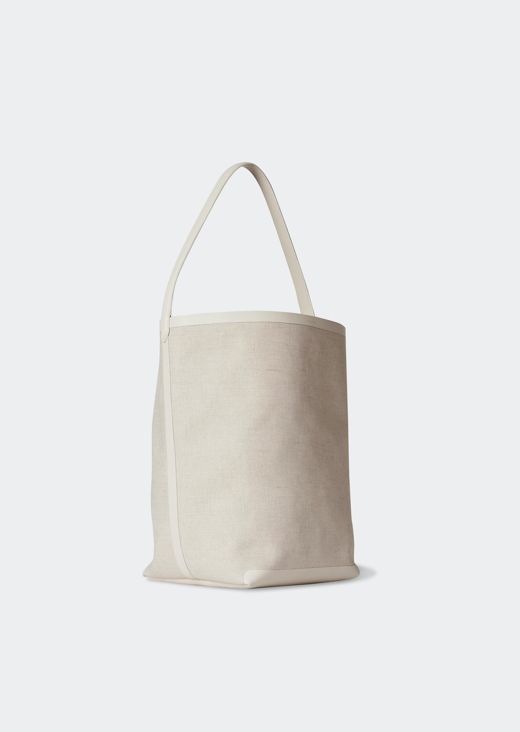 The Row Park Leather-trimmed Canvas Tote in Black