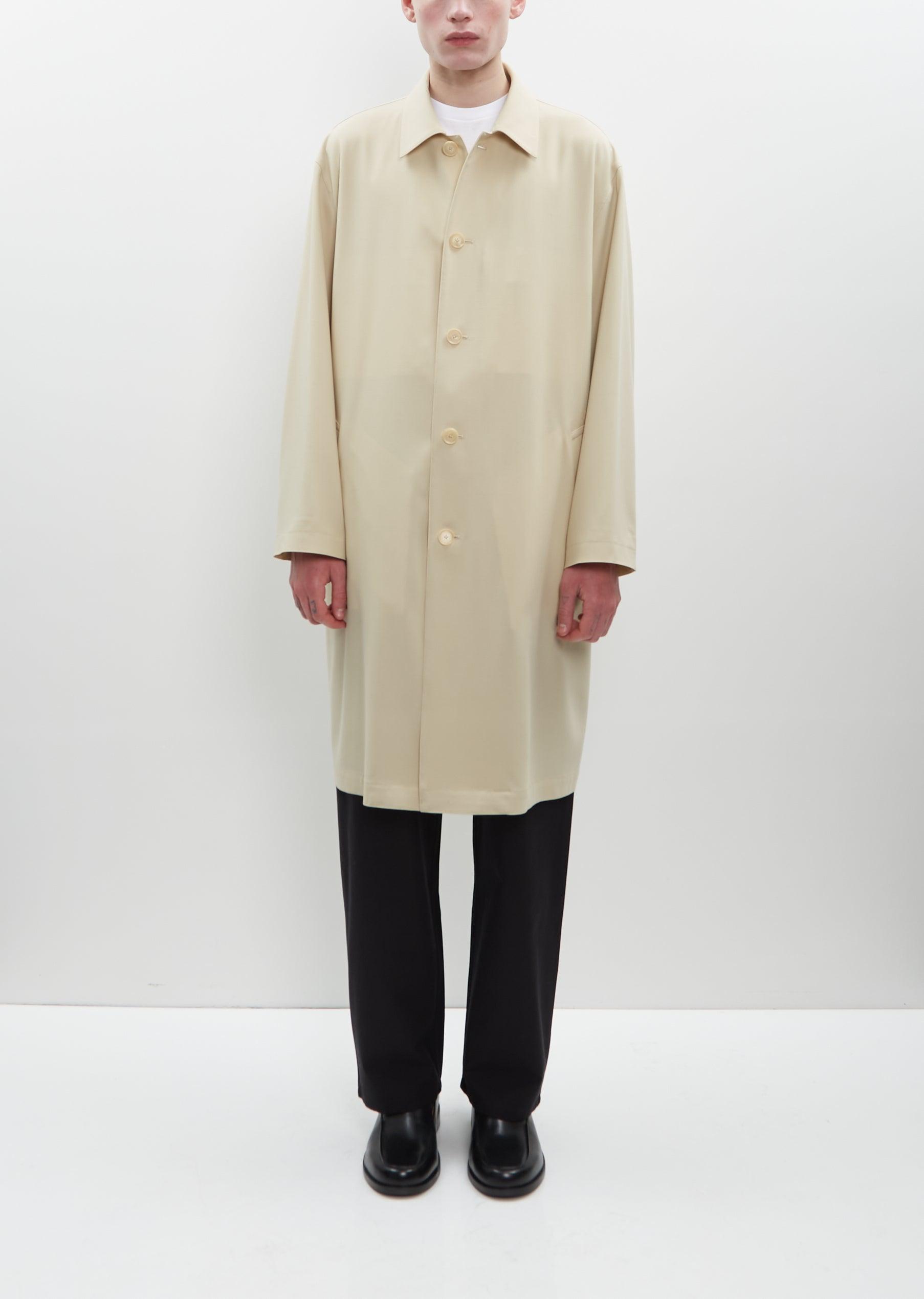 AURALEE Hard Twist Wool Twill Soutien Collar Coat in Natural | Lyst
