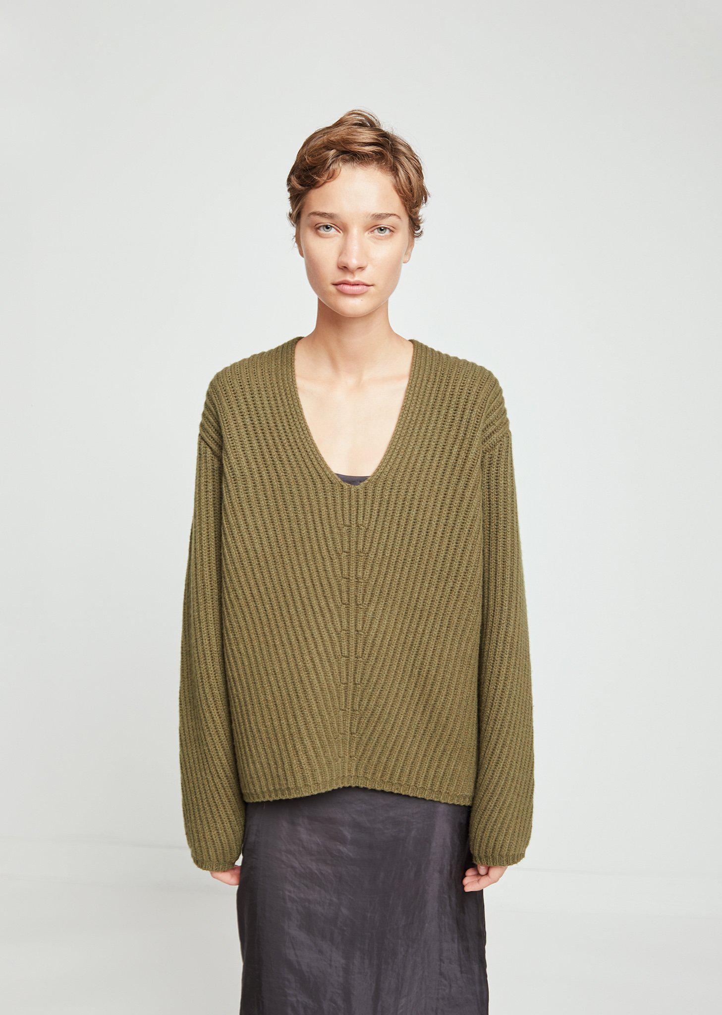Acne Studios Deborah Wool Sweater in Khaki Green (Green) | Lyst